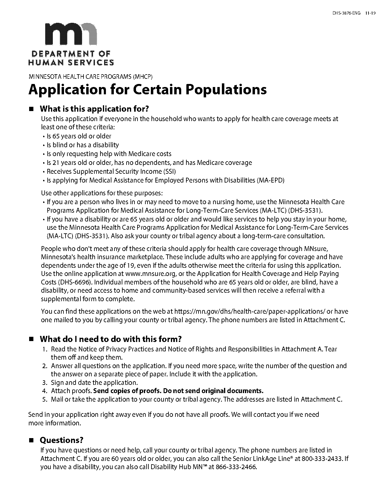 how to mail in an application for a certain program