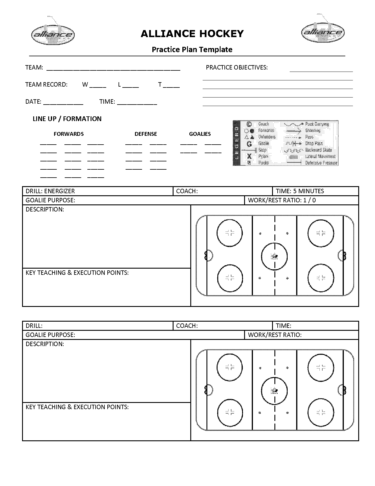 printable blank hockey practice plan template