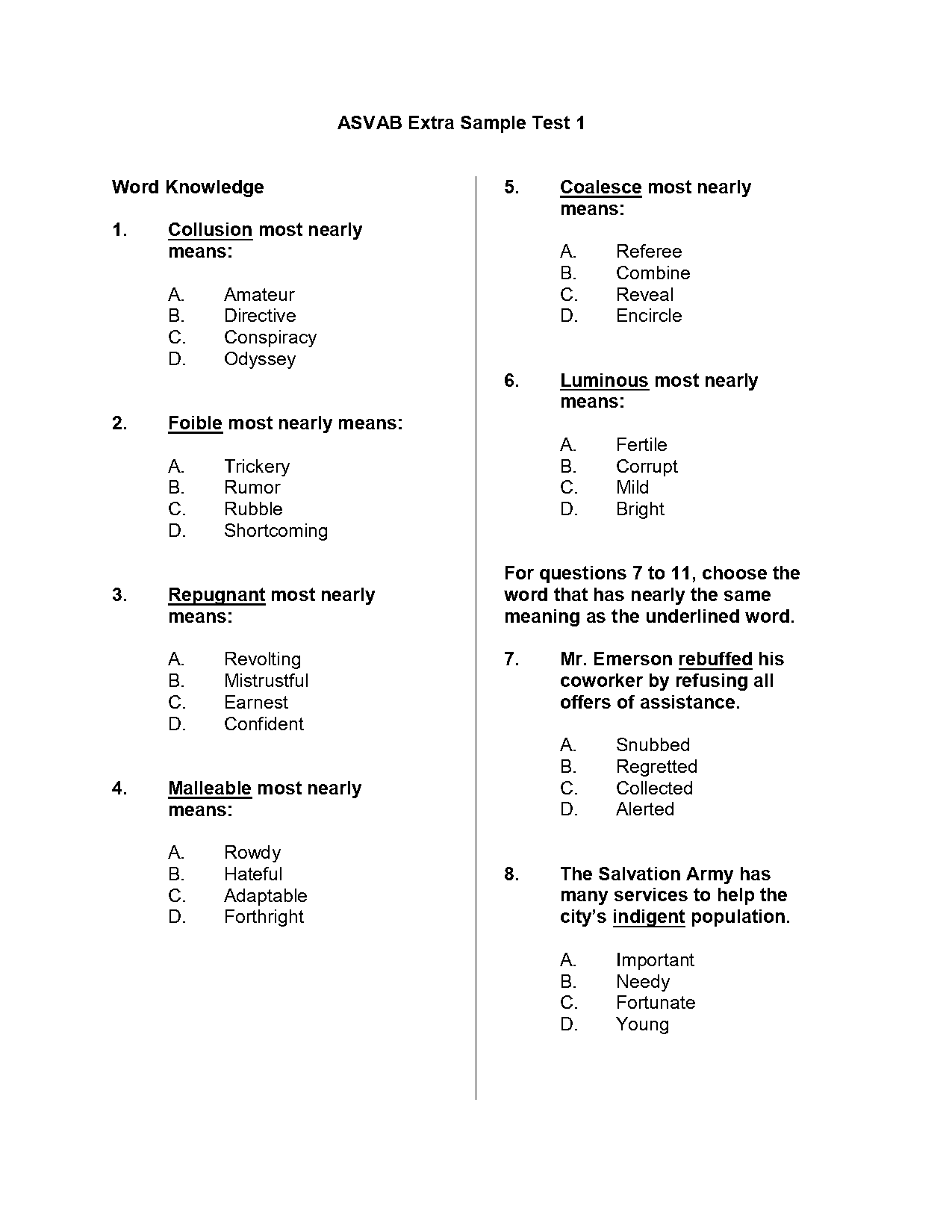 free printable asvab worksheets