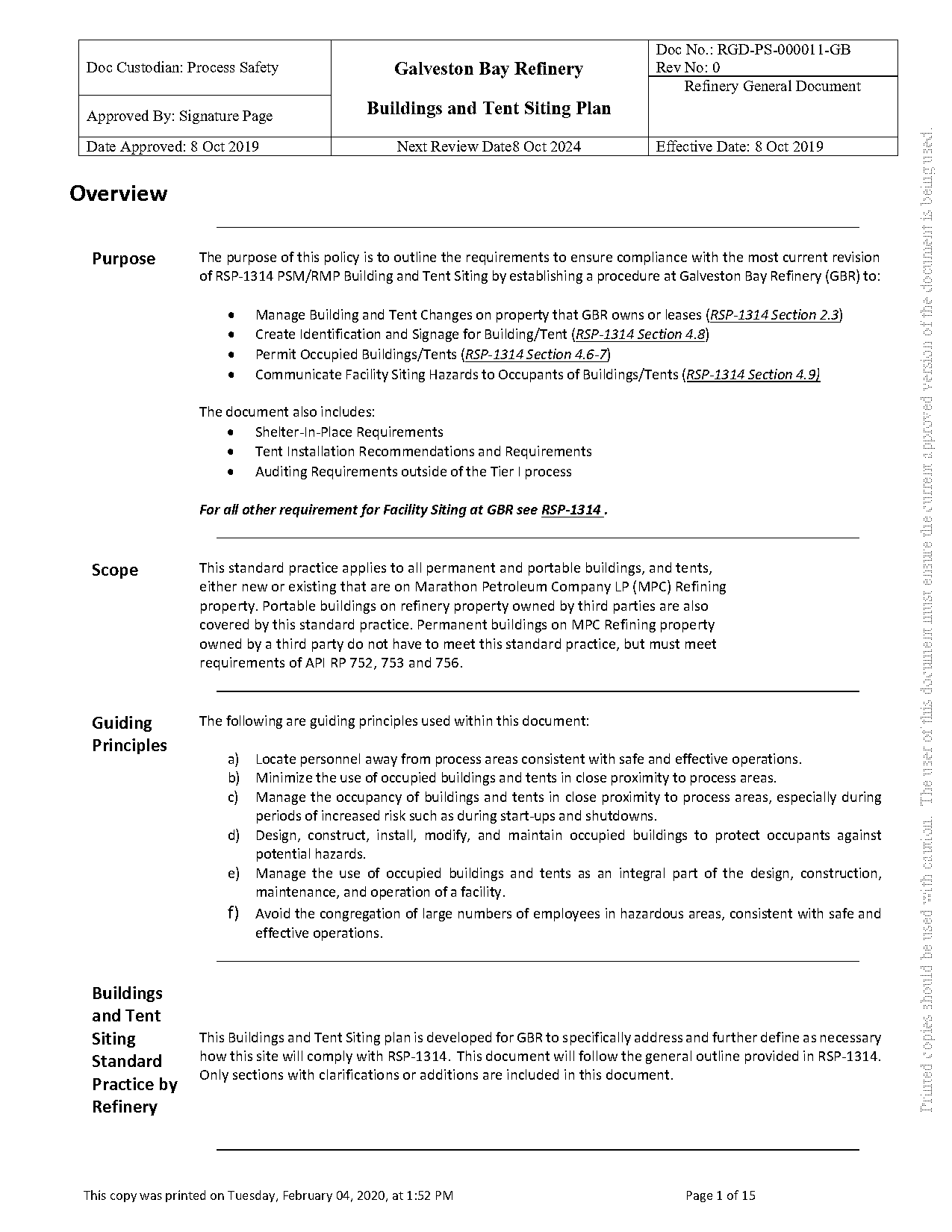 psm facility siting checklist