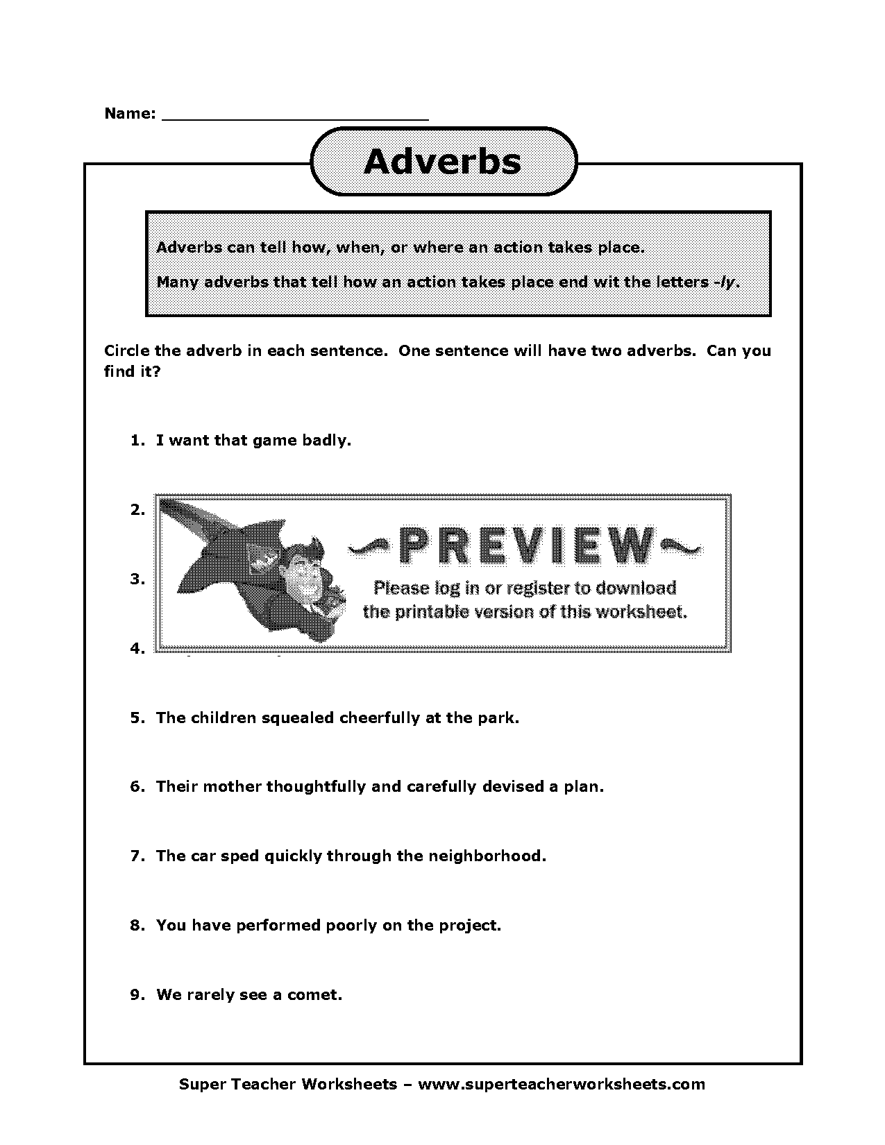 an adverb can tell when worksheet answers