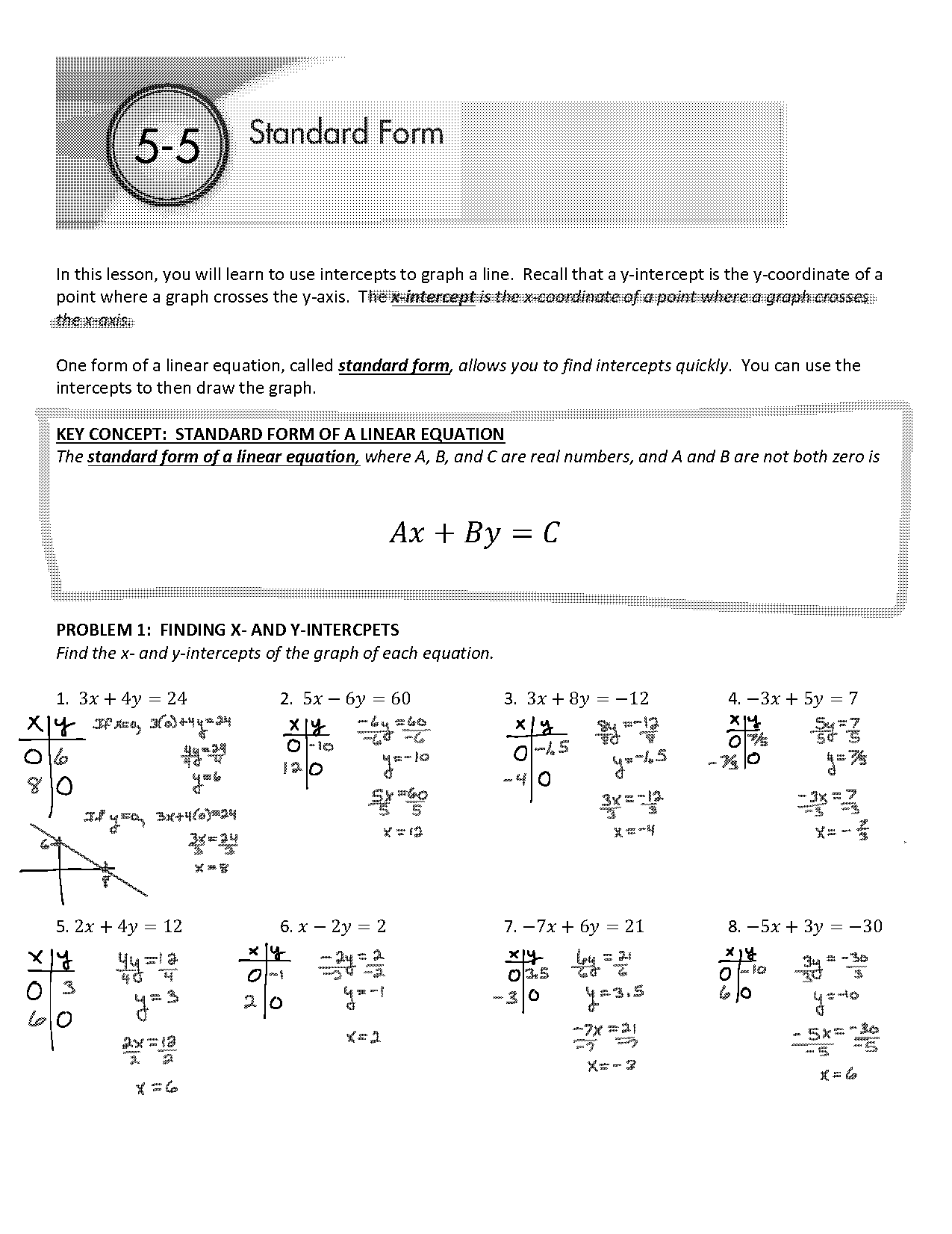 write point slope in standard form