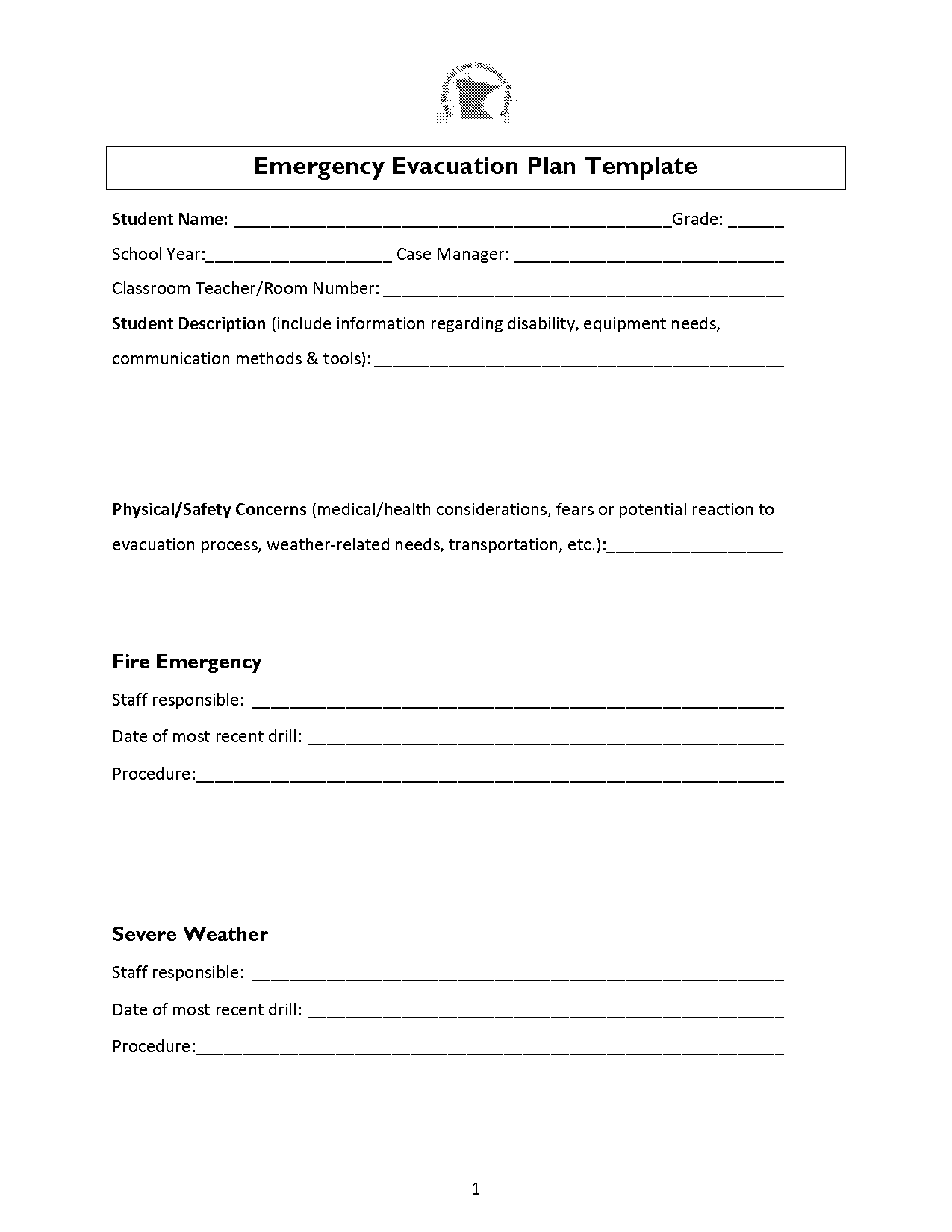 fire evacuation plan template for schools