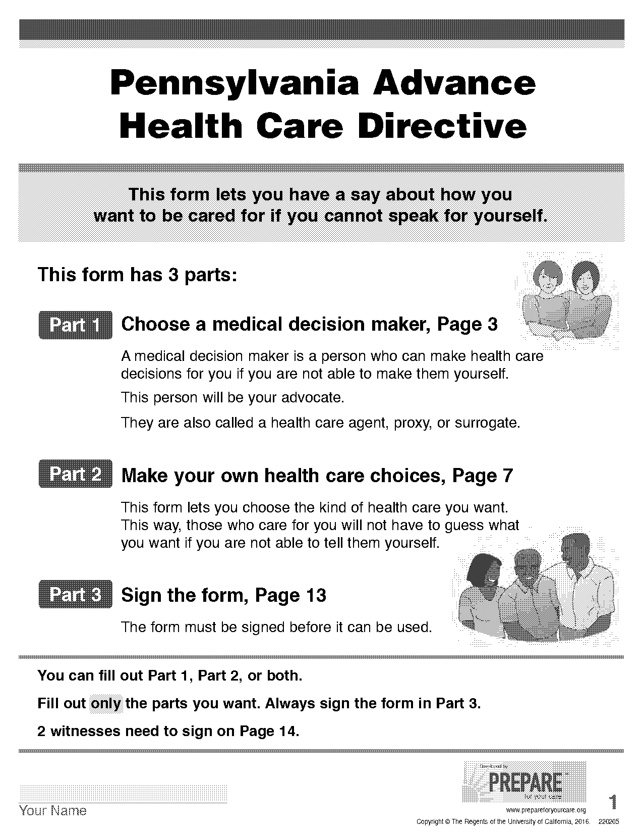 advance directive form pennsylvania