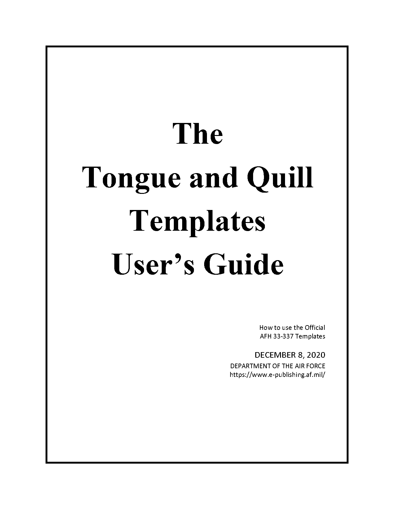 air force tongue and quill talking paper template