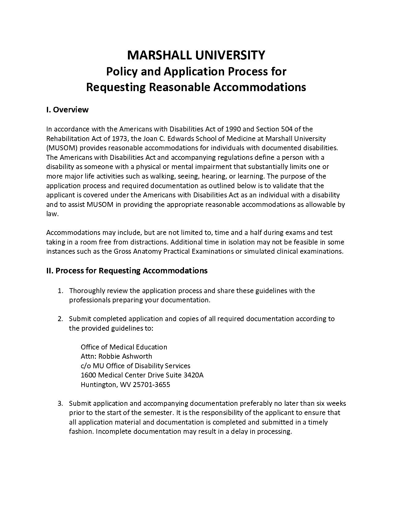 marshall university application process