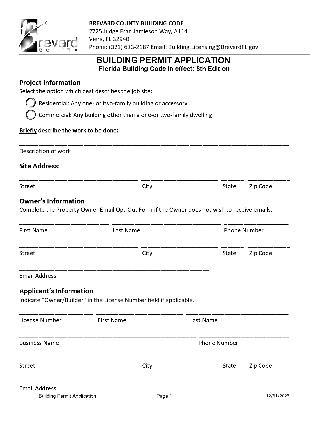 notice of commencement florida form brevard