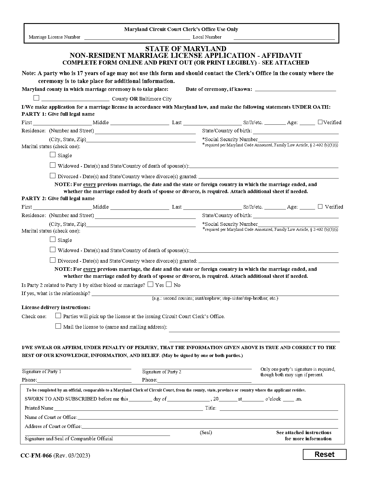 baltimore city marriage certificate