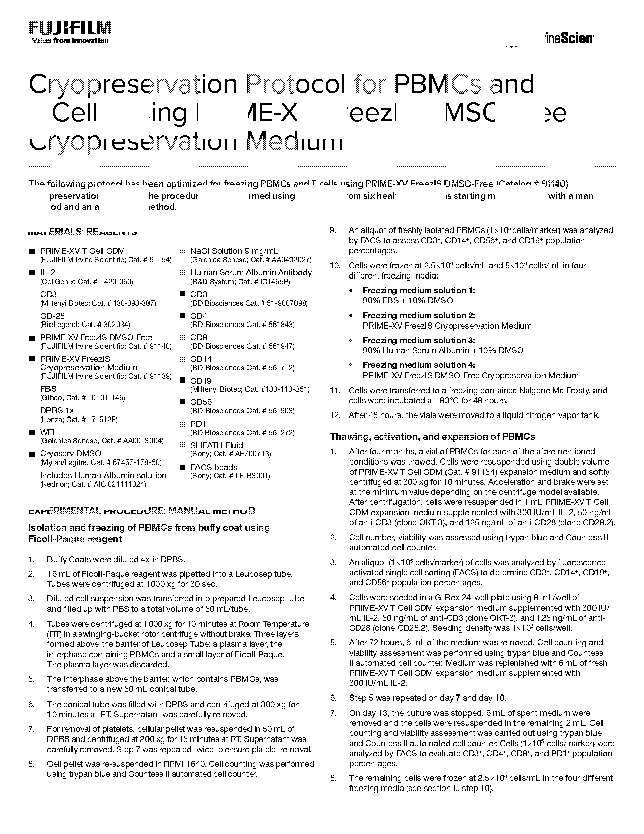 freezing primary cells protocol