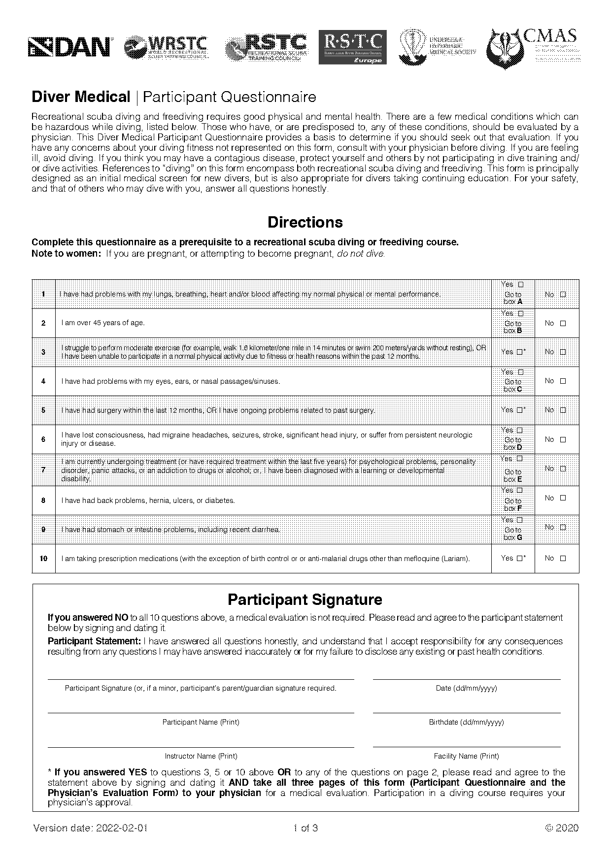 medical fitness self declaration format