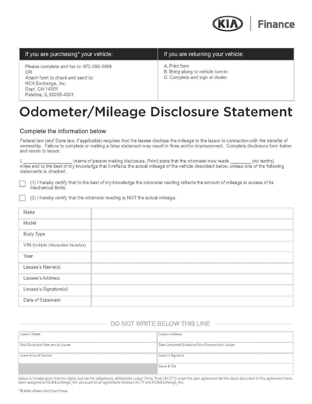 hyundai motor finance odometer statement