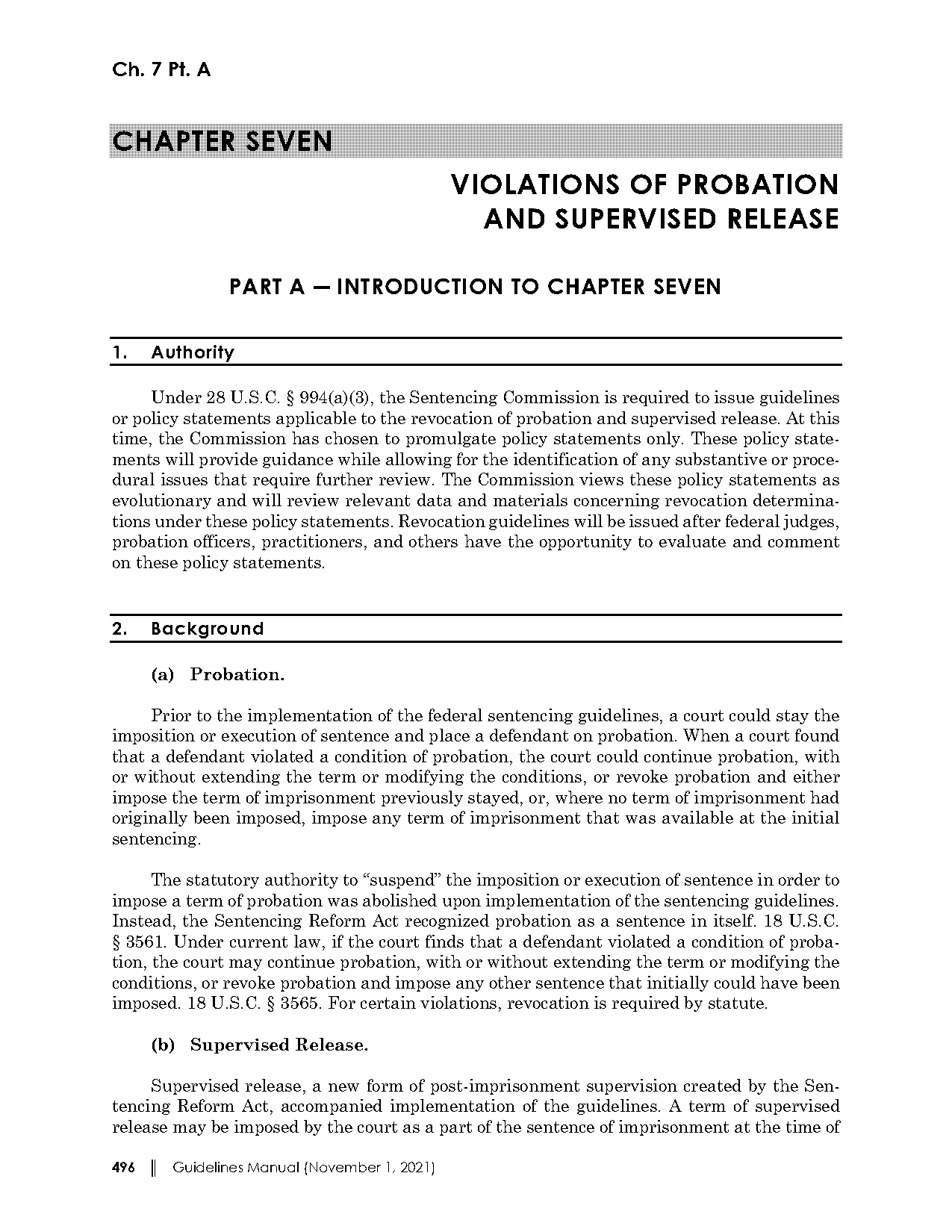 federal probation revocation guidelines