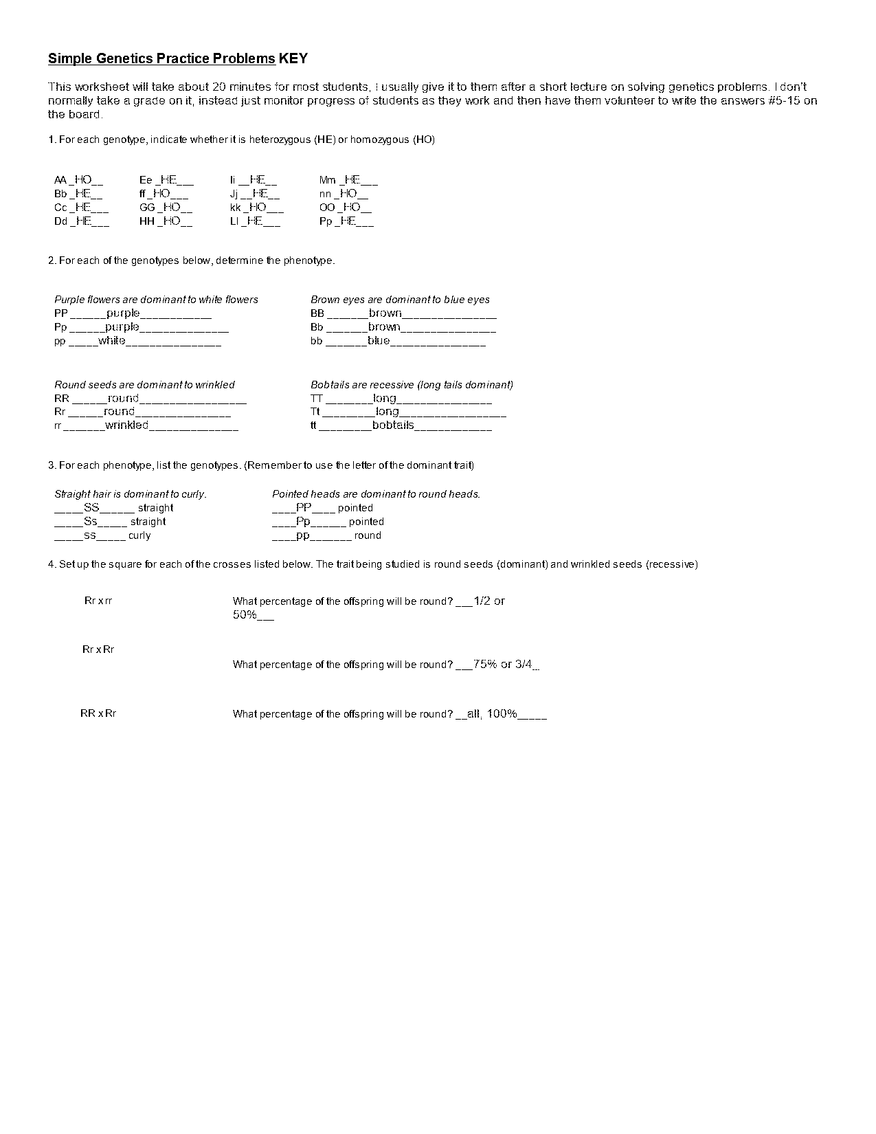 genetics practice worksheet answers incomplete dominance