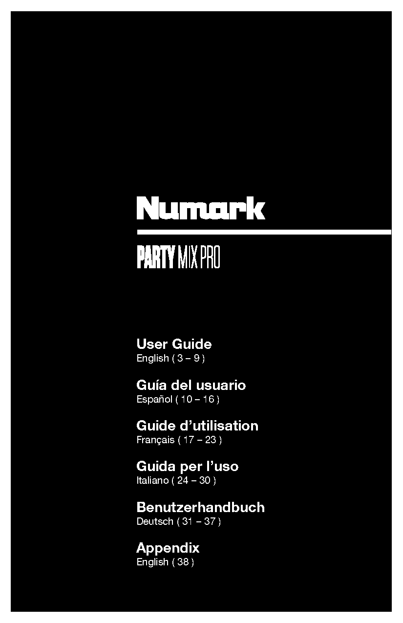 instruction manual for numark party mix