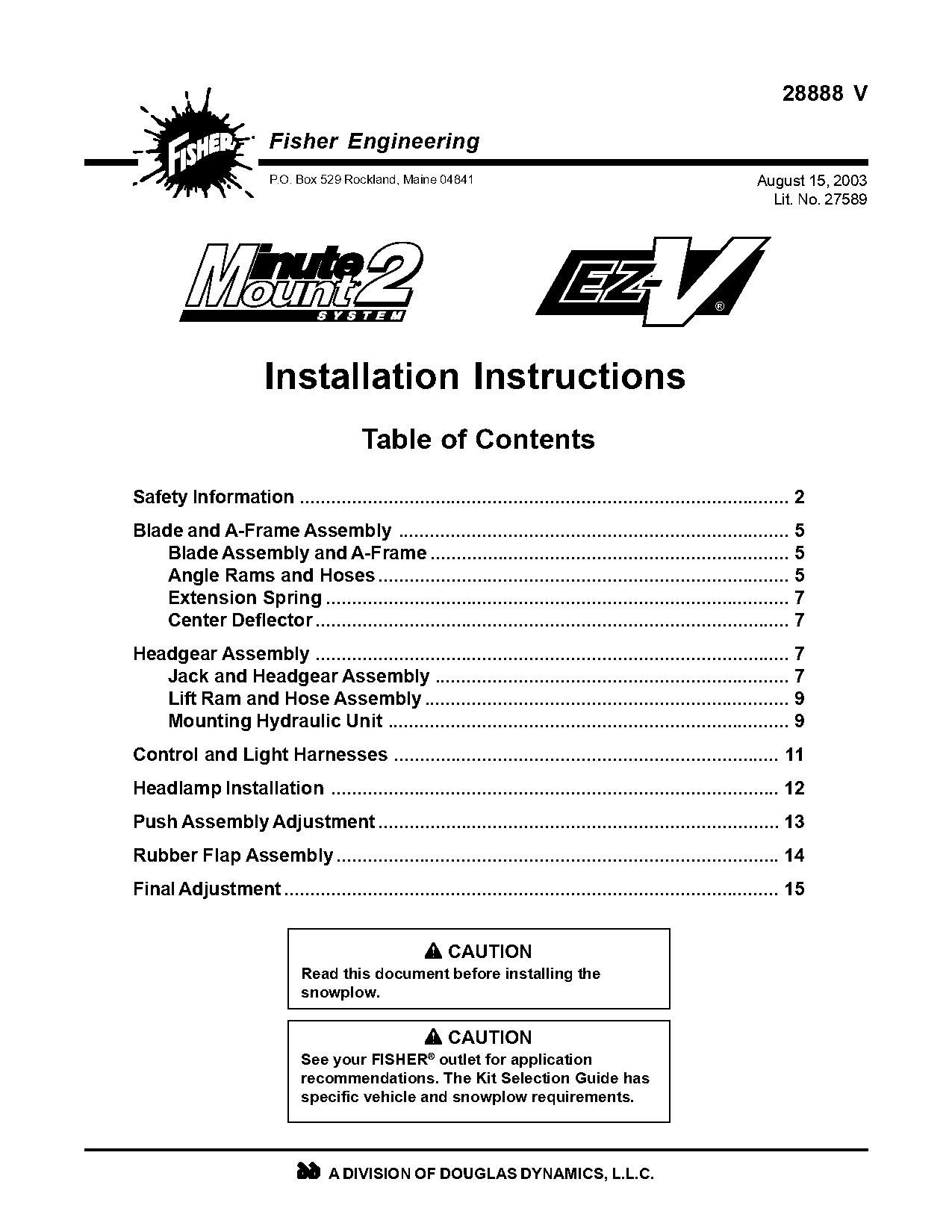 fisher minute mount plow installation manual