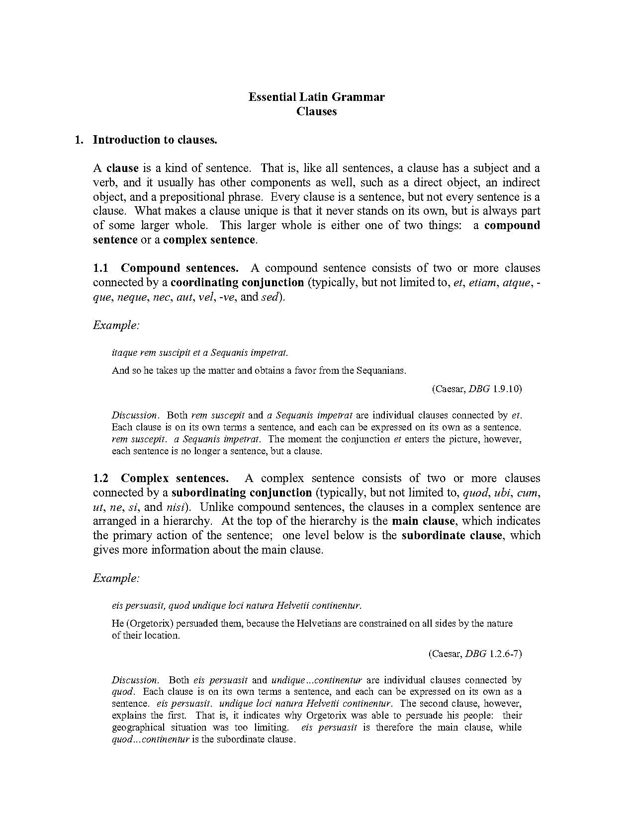 coordinate vs subordinate clause