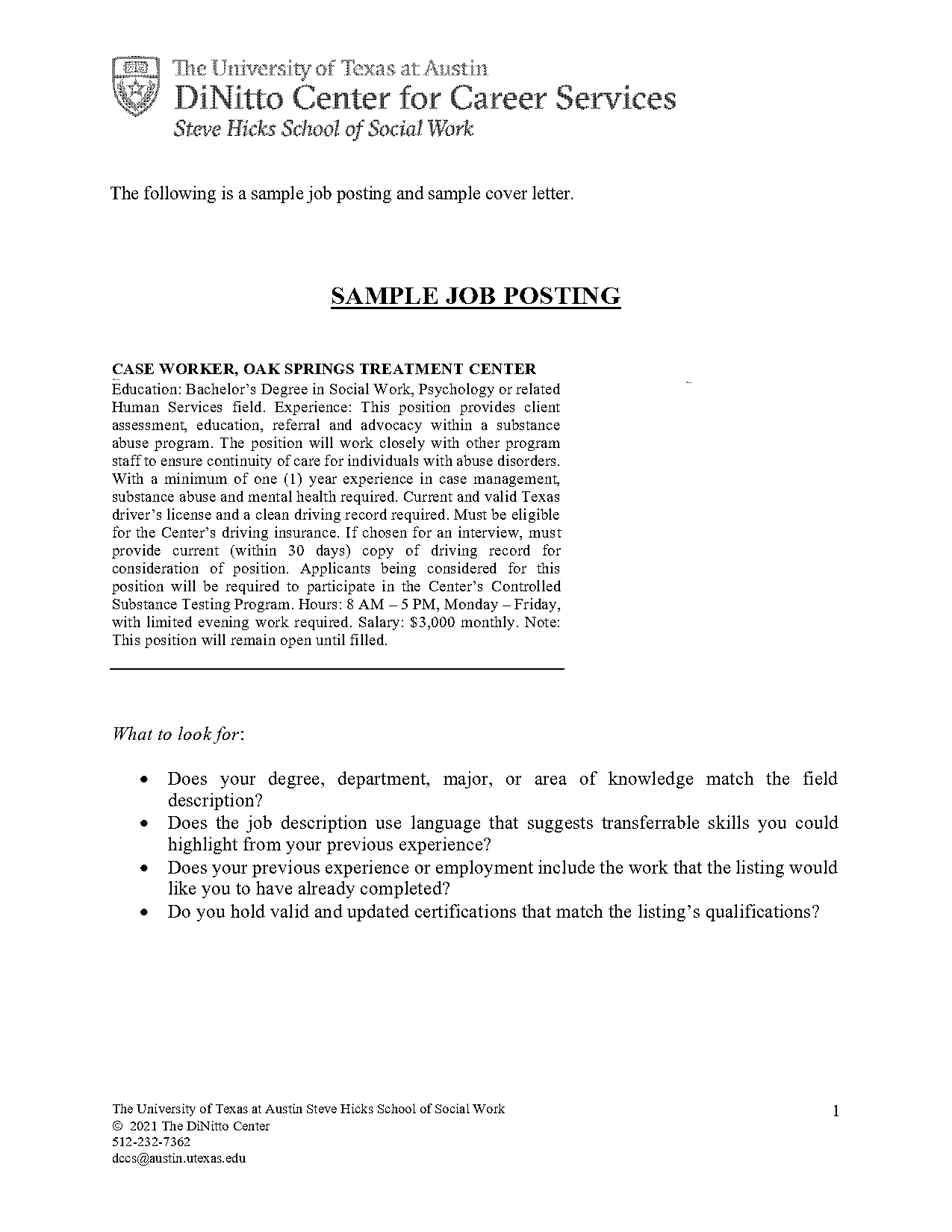 sample social service worker cover letter