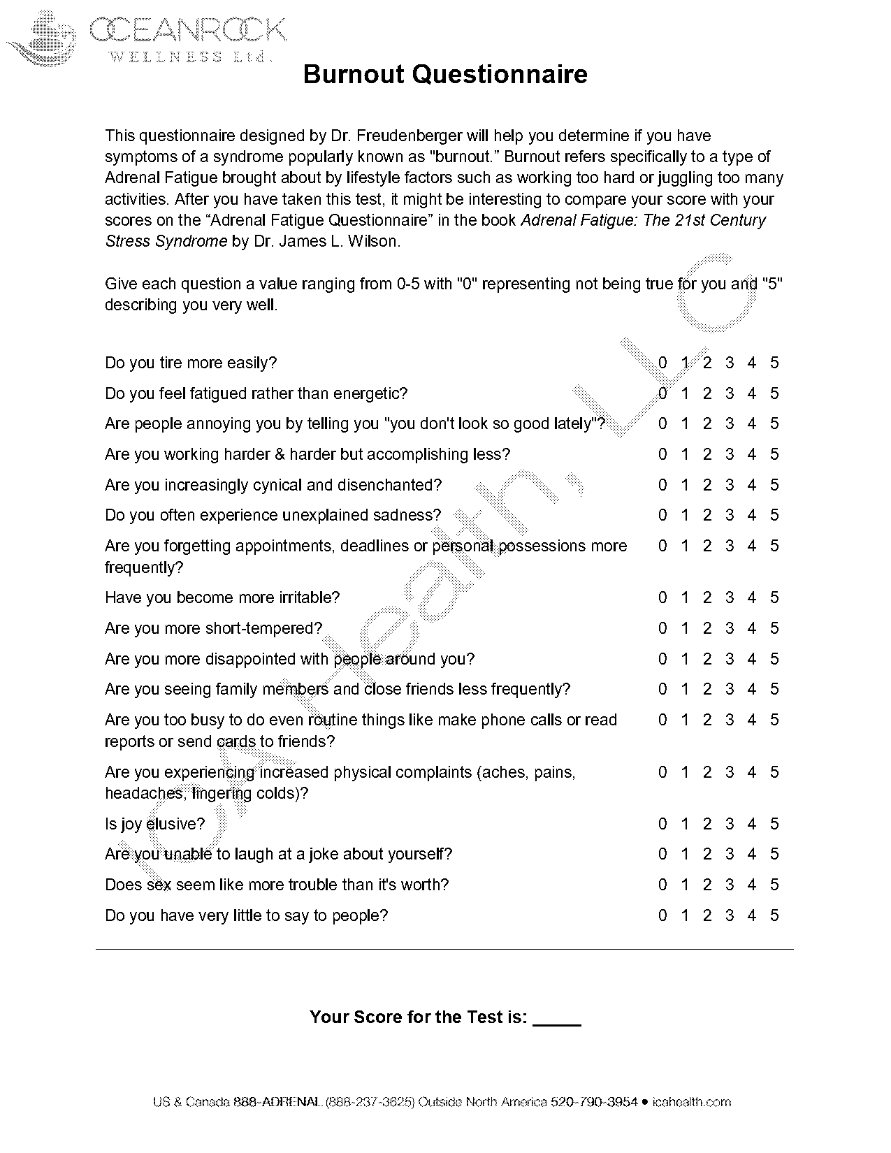 adrenal fatigue questionnaire dr james wilson