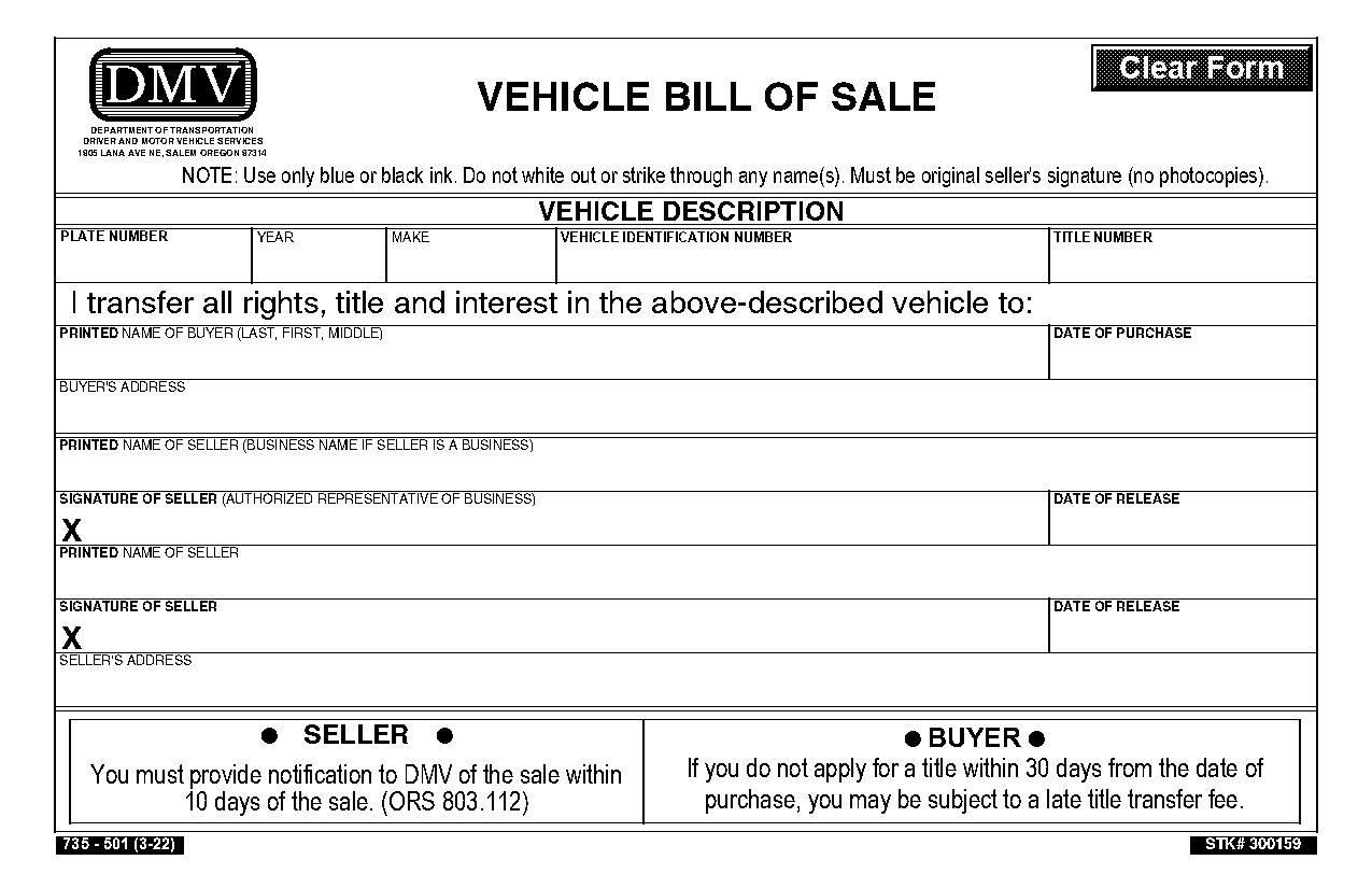 bill of sale template car