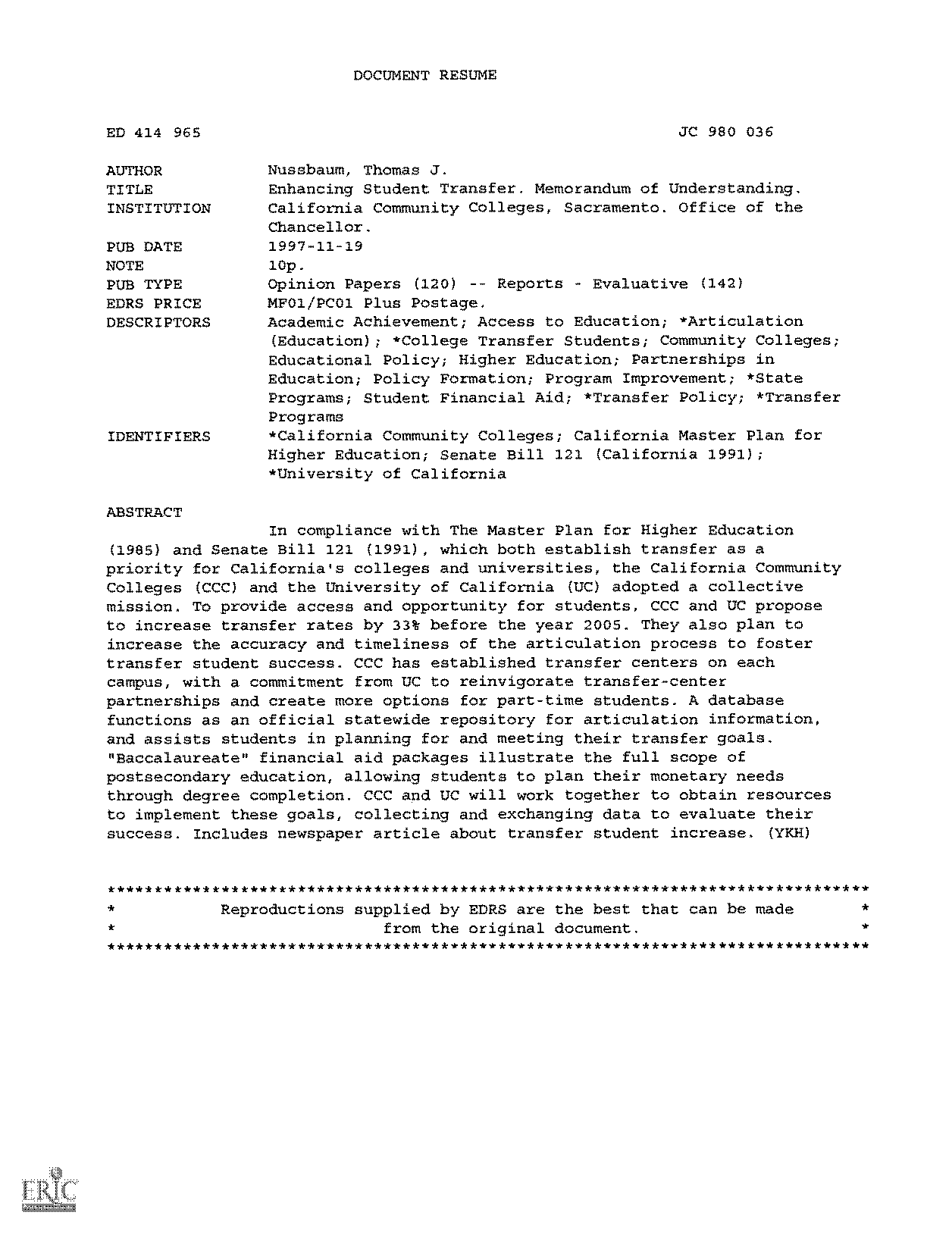 resume education transfer student