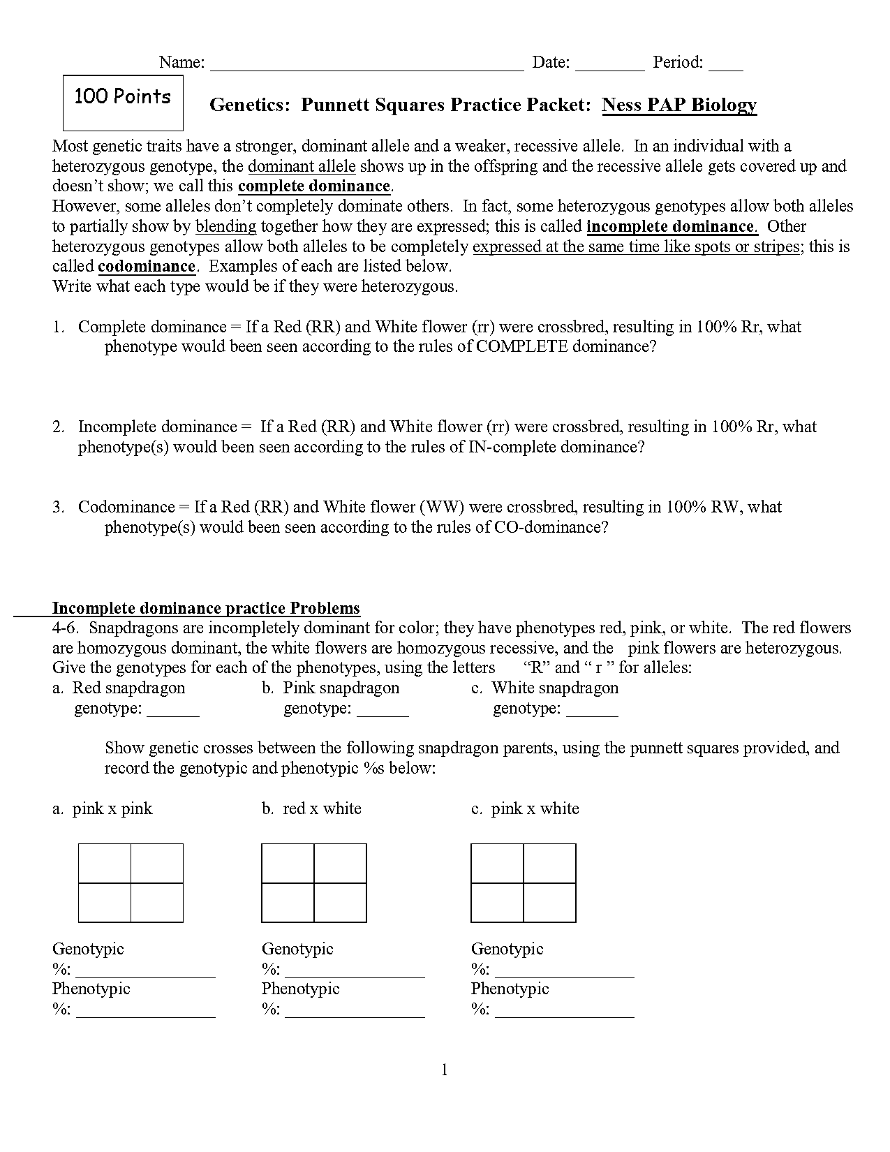 practice punnett squares for blood typing ap bio worksheet