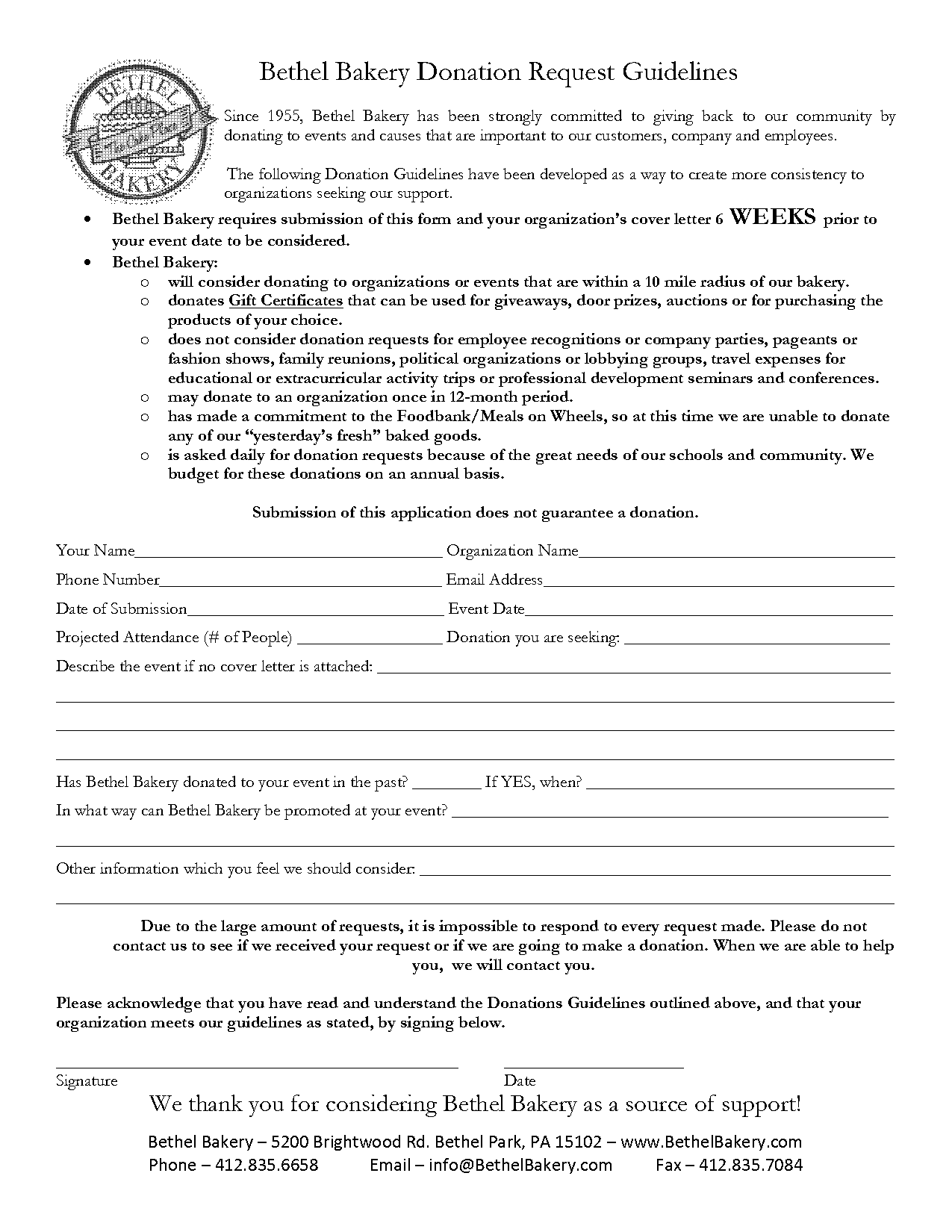 cover letter for donation request