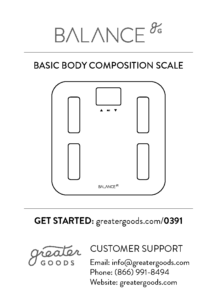 better homes and gardens body composition scale user manual