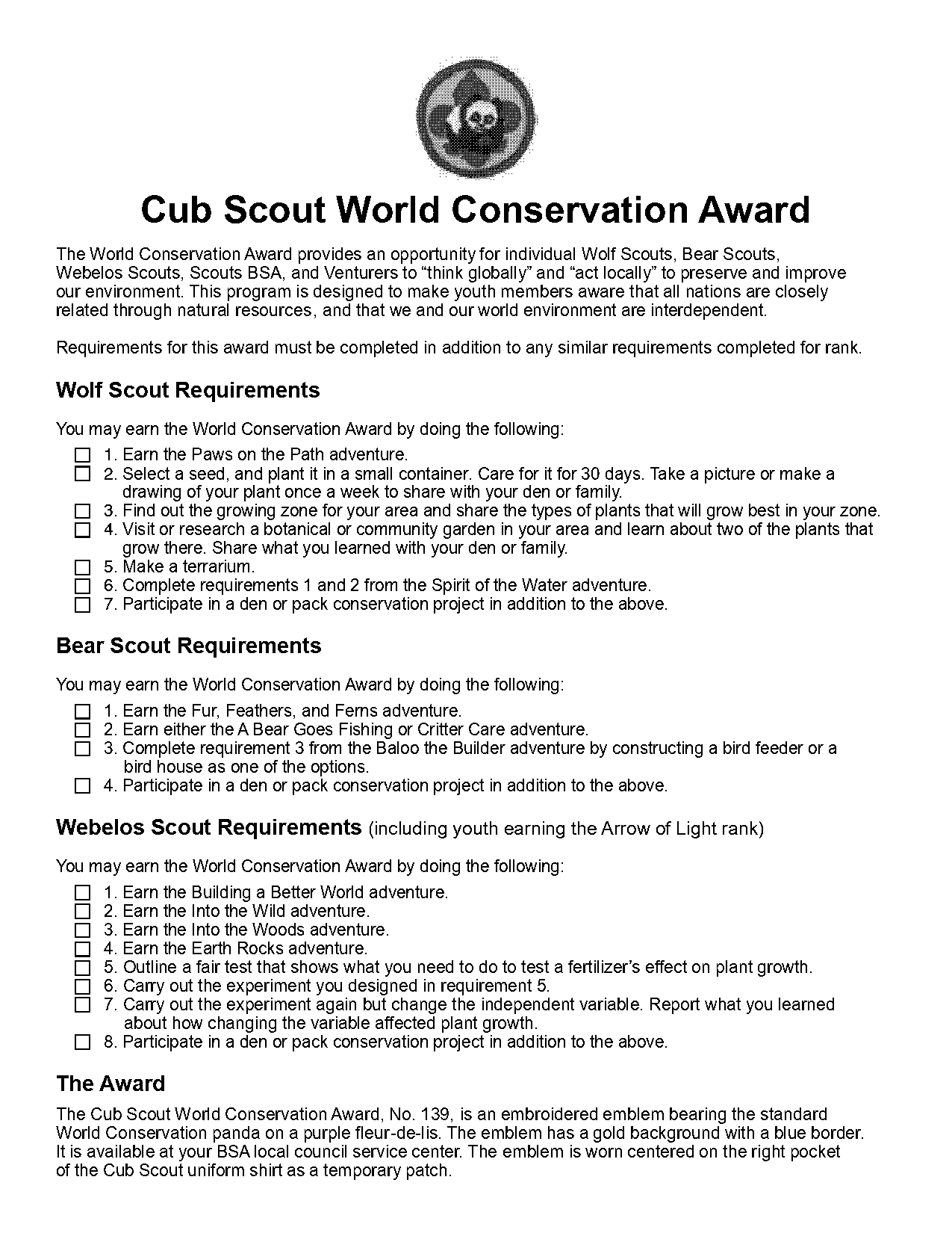 cub scout wolf requirements pdf