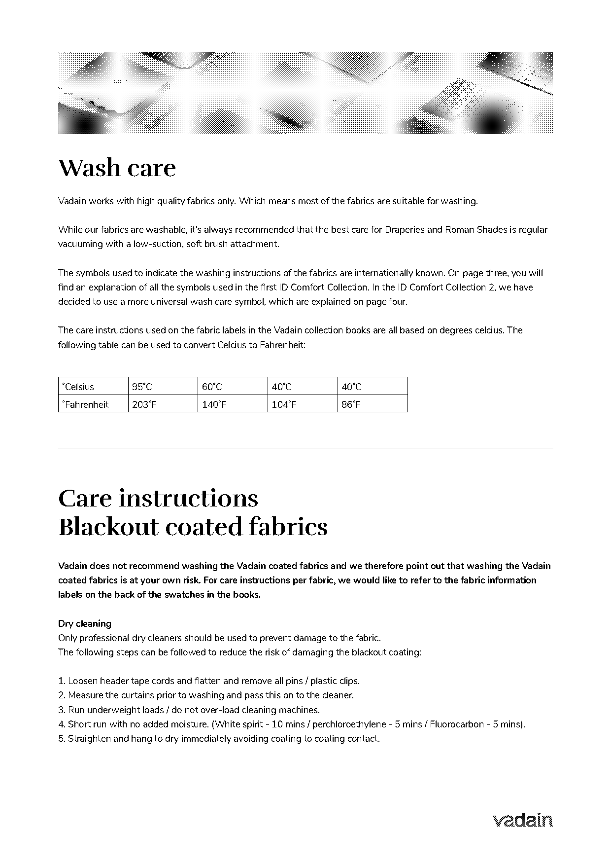 garment wash care instruction