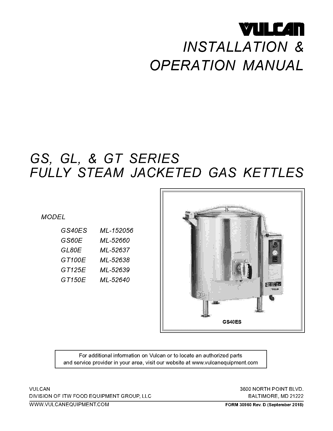 legion steam kettle parts manual