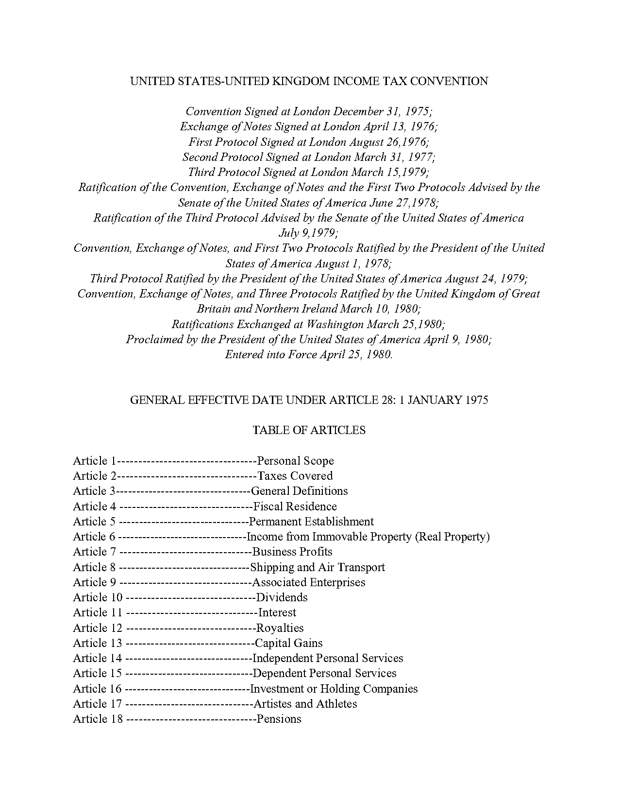 us tax treaties with uk