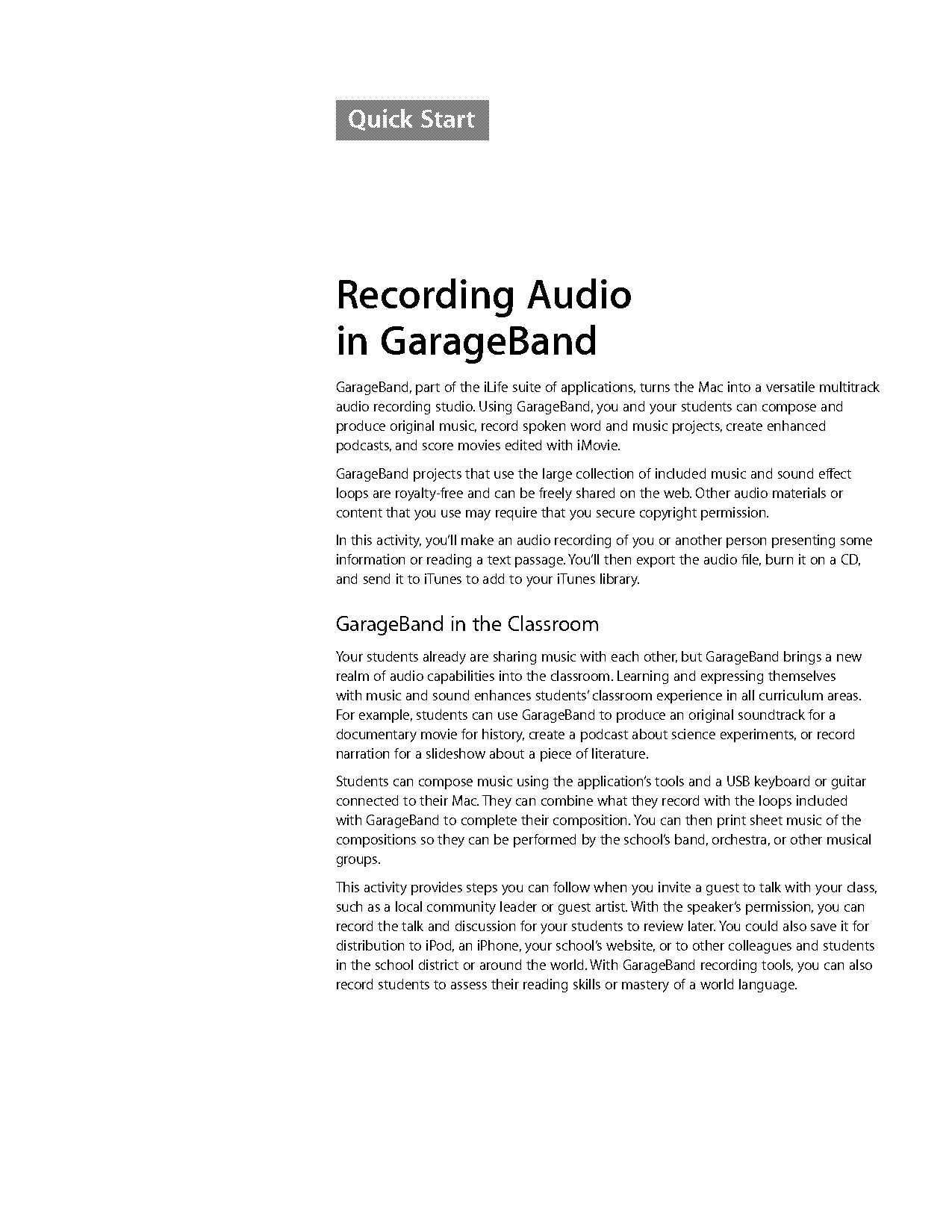 audio recording tutorial pdf