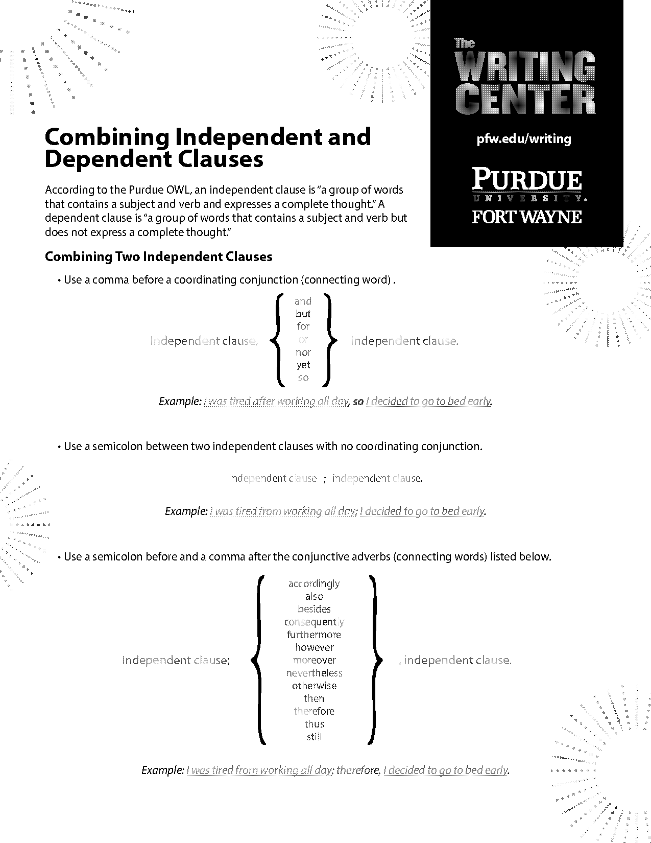 comma between and when connecting two independent clauses