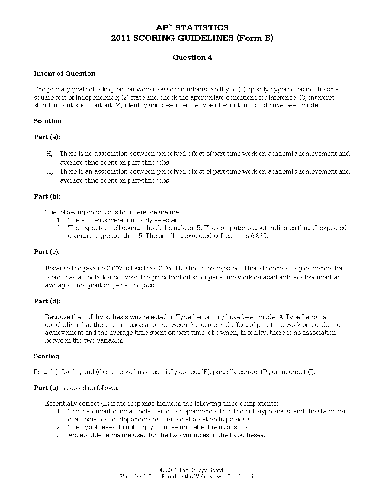 chi square test null and alternative hypothesis example