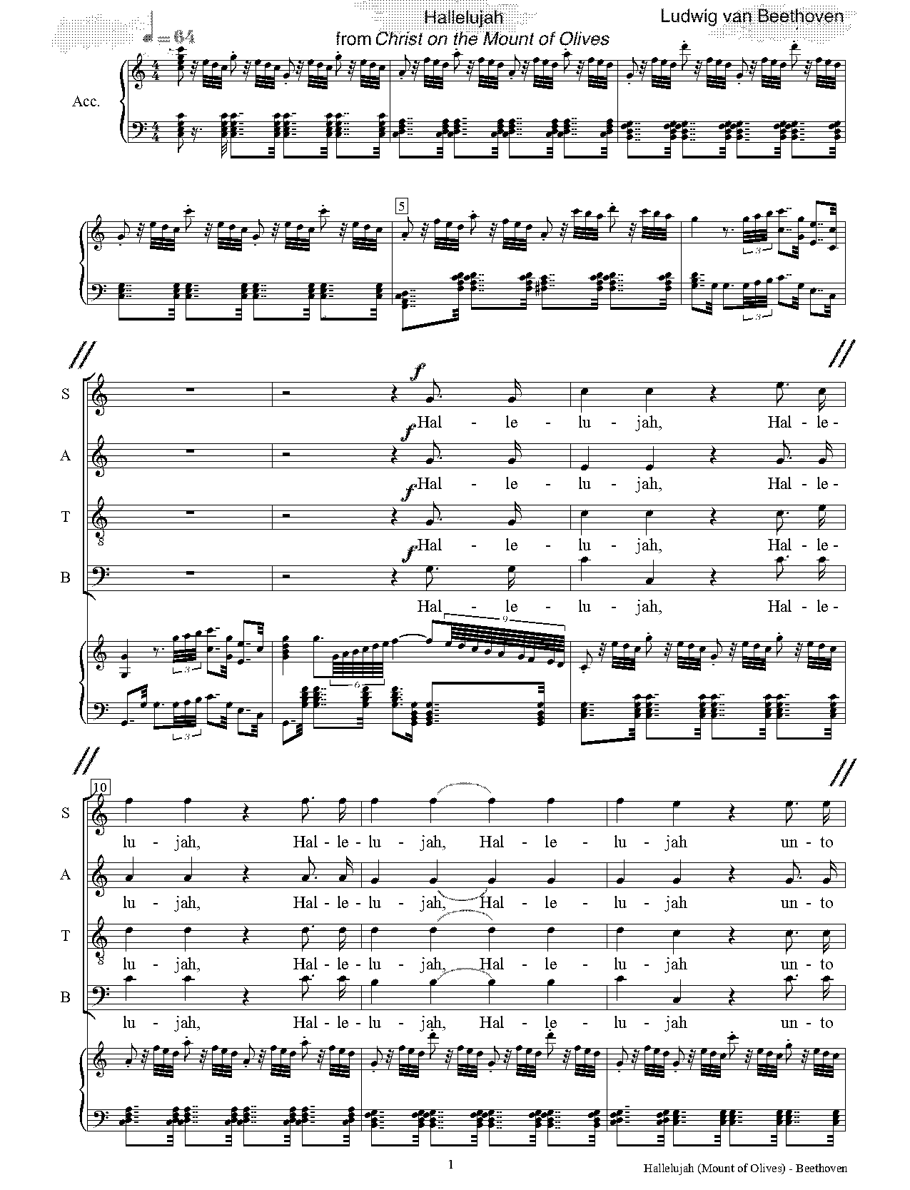 hallelujah chorus sheet music free pdf