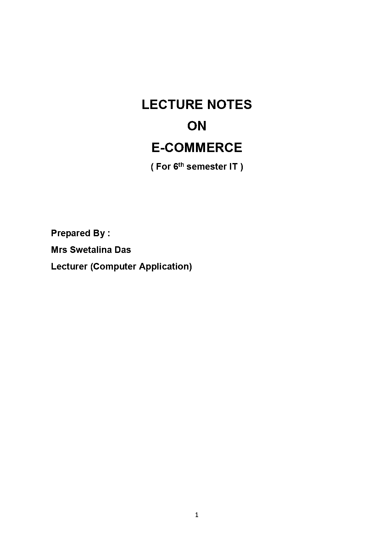 e commerce short notes pdf