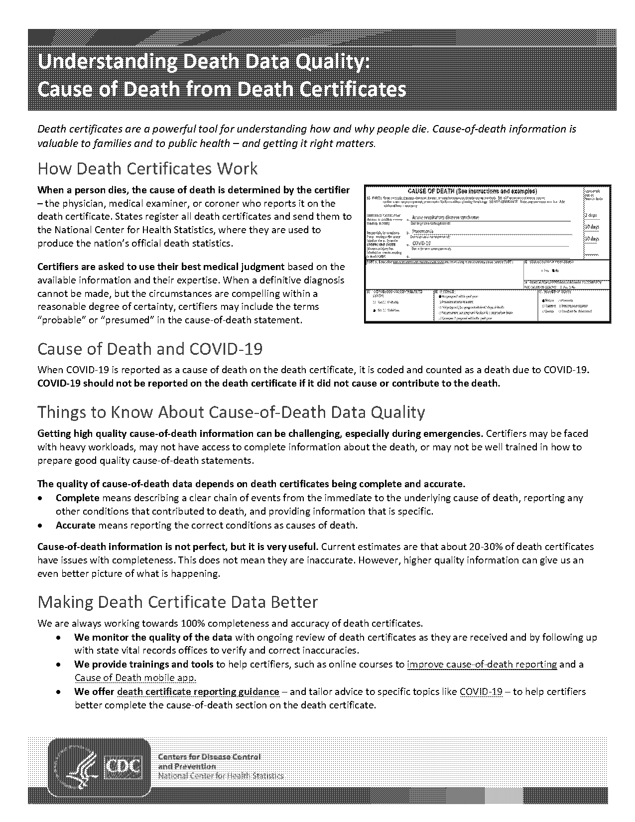 cdc guidance covid deaths