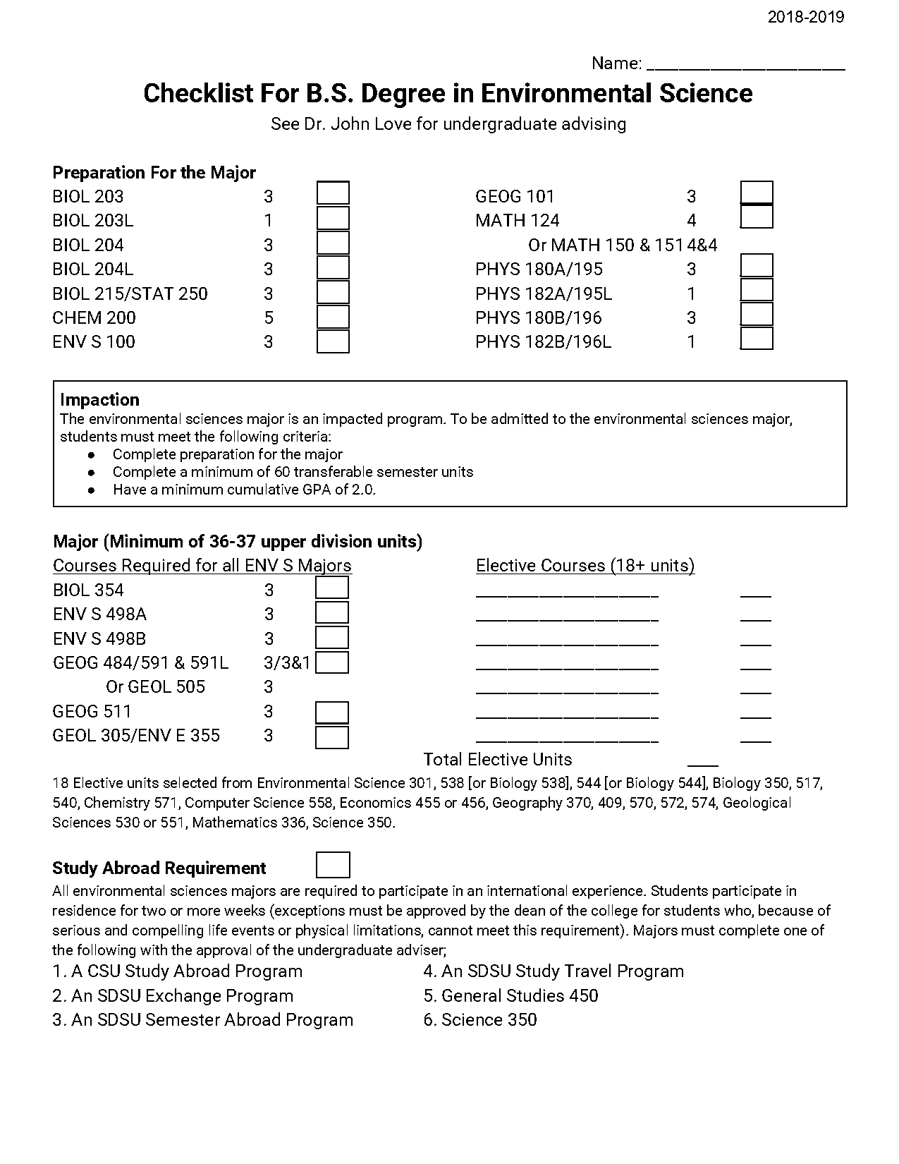 sdsu major prep requirement for biology