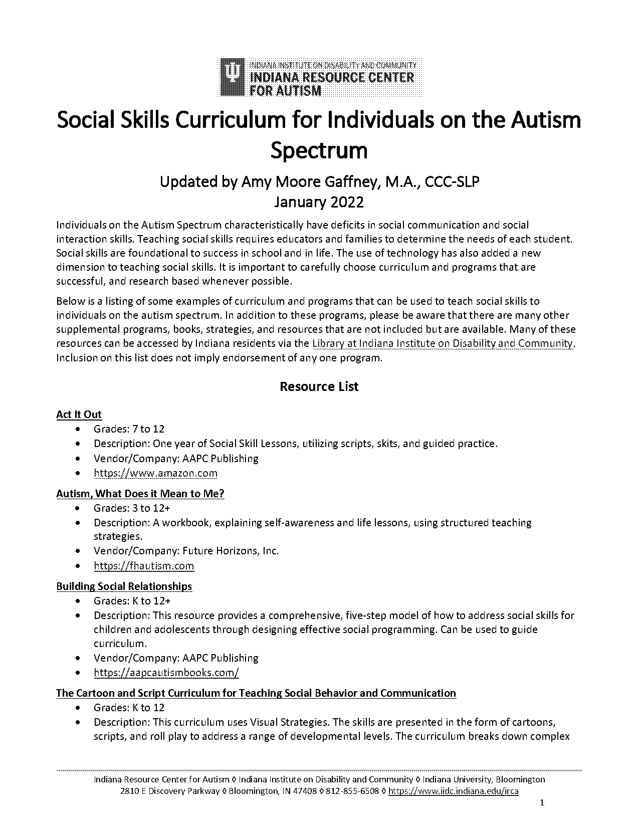 skill checklist for syllabus