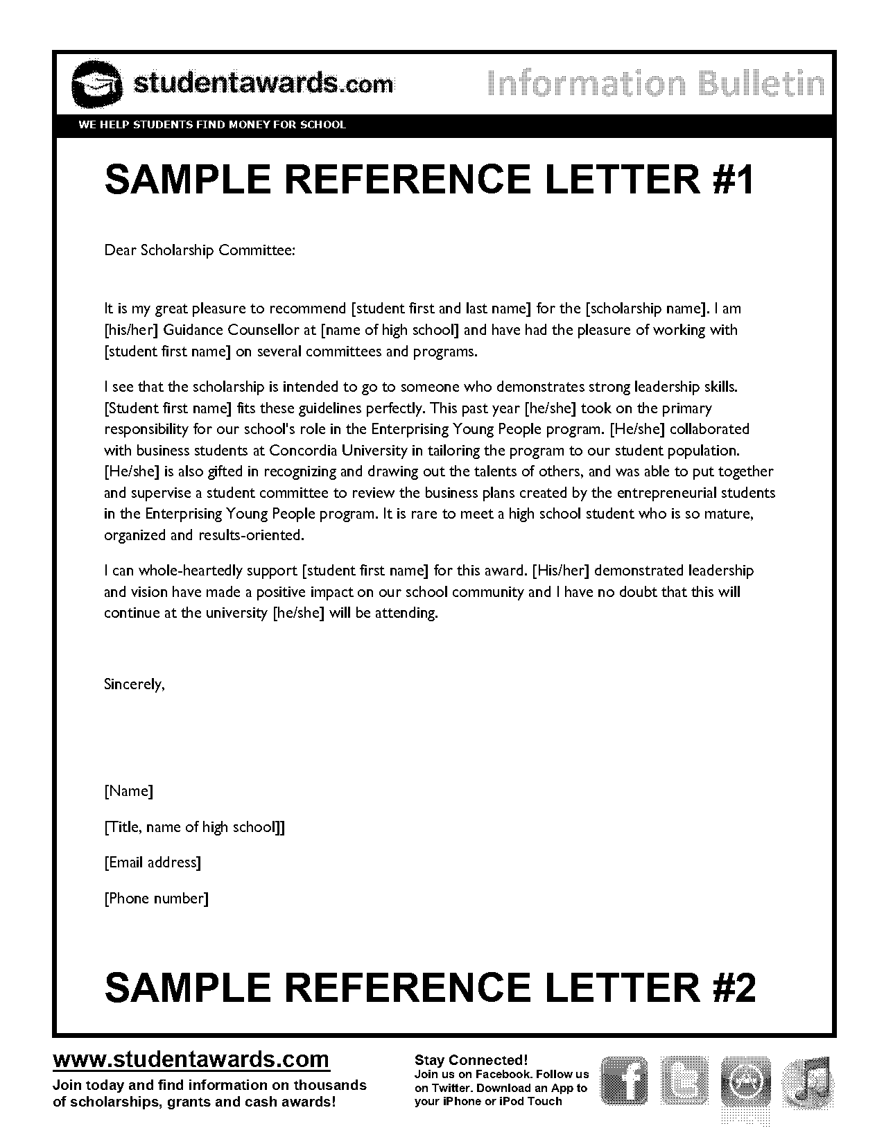 letter of recommendation scholarship example