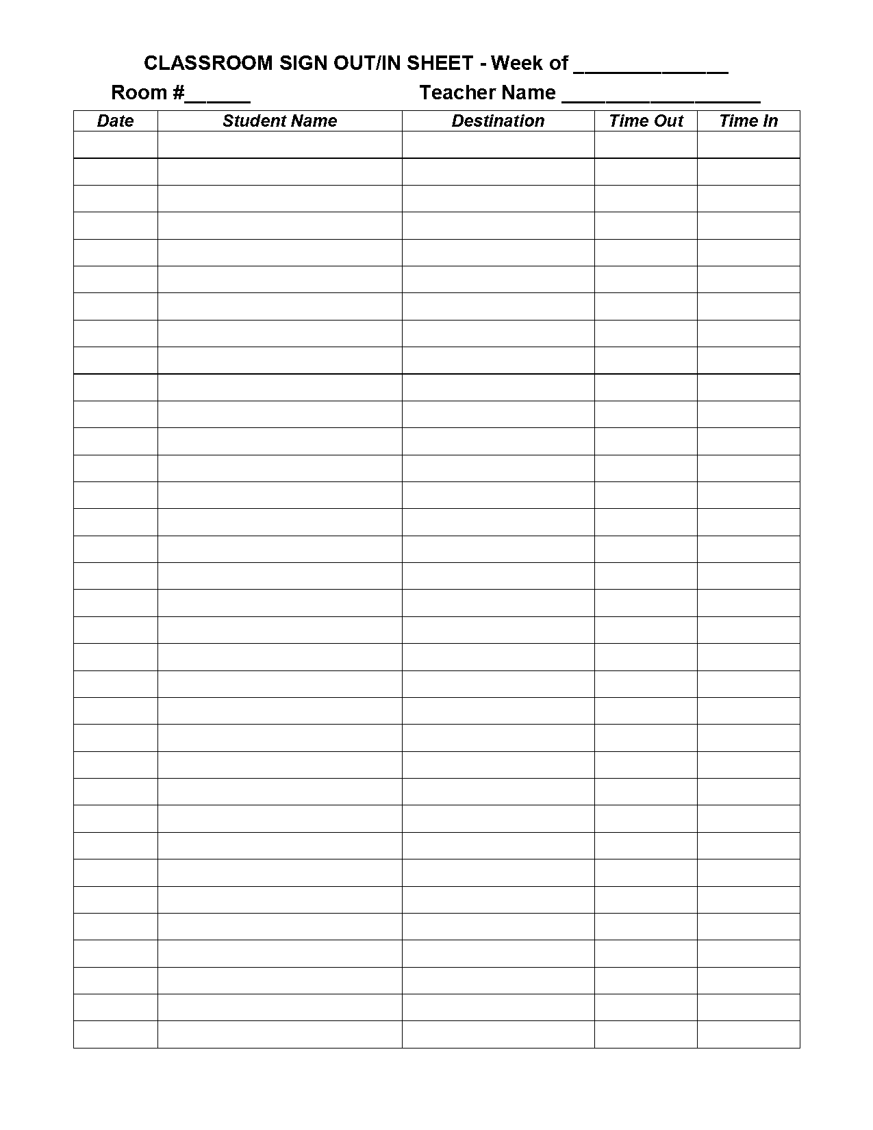 sign out sheet template google docs