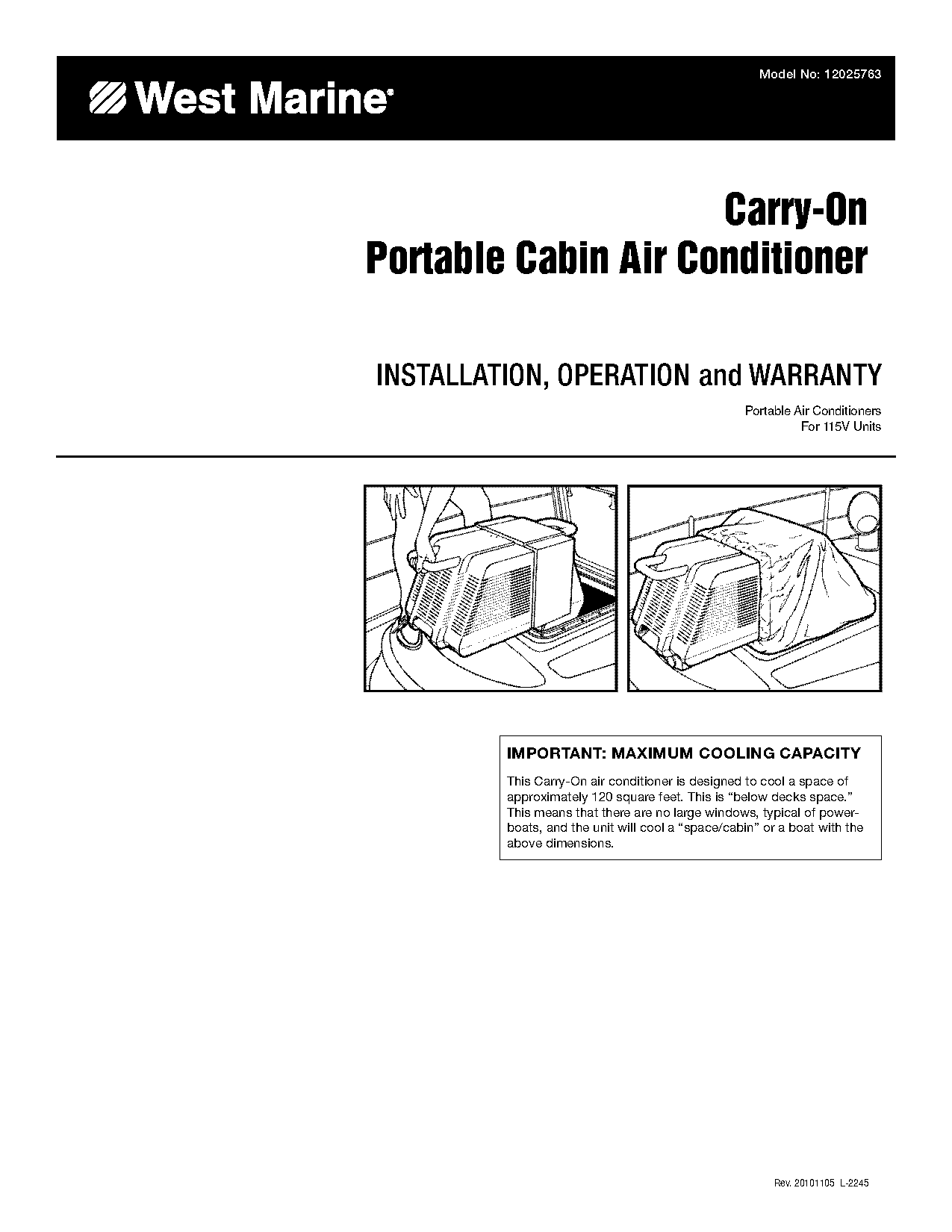 cruise air carry on air conditioner manual