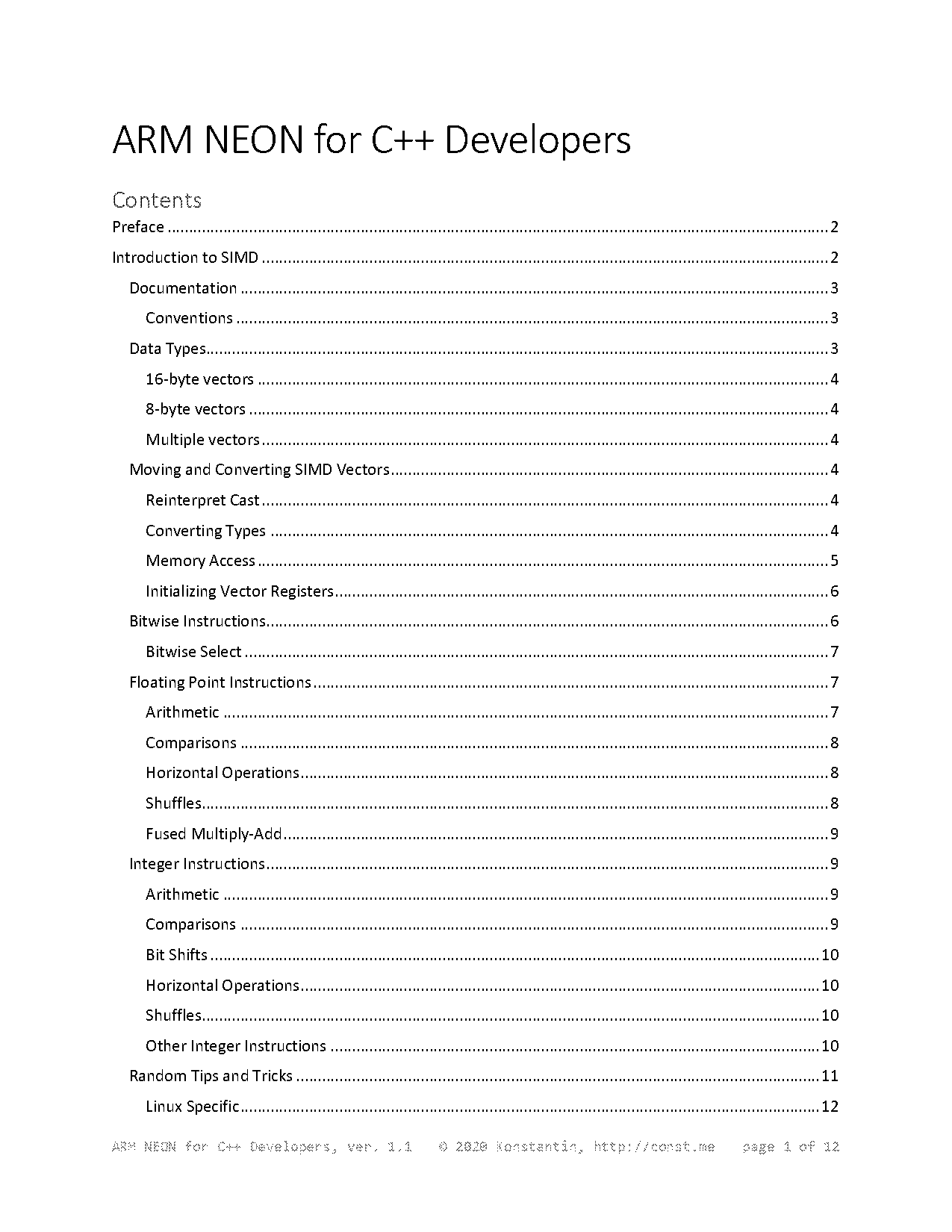 arm neon sample code