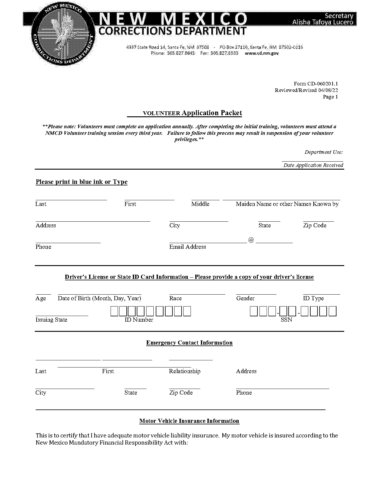 new mexico department of corrections policies and procedures