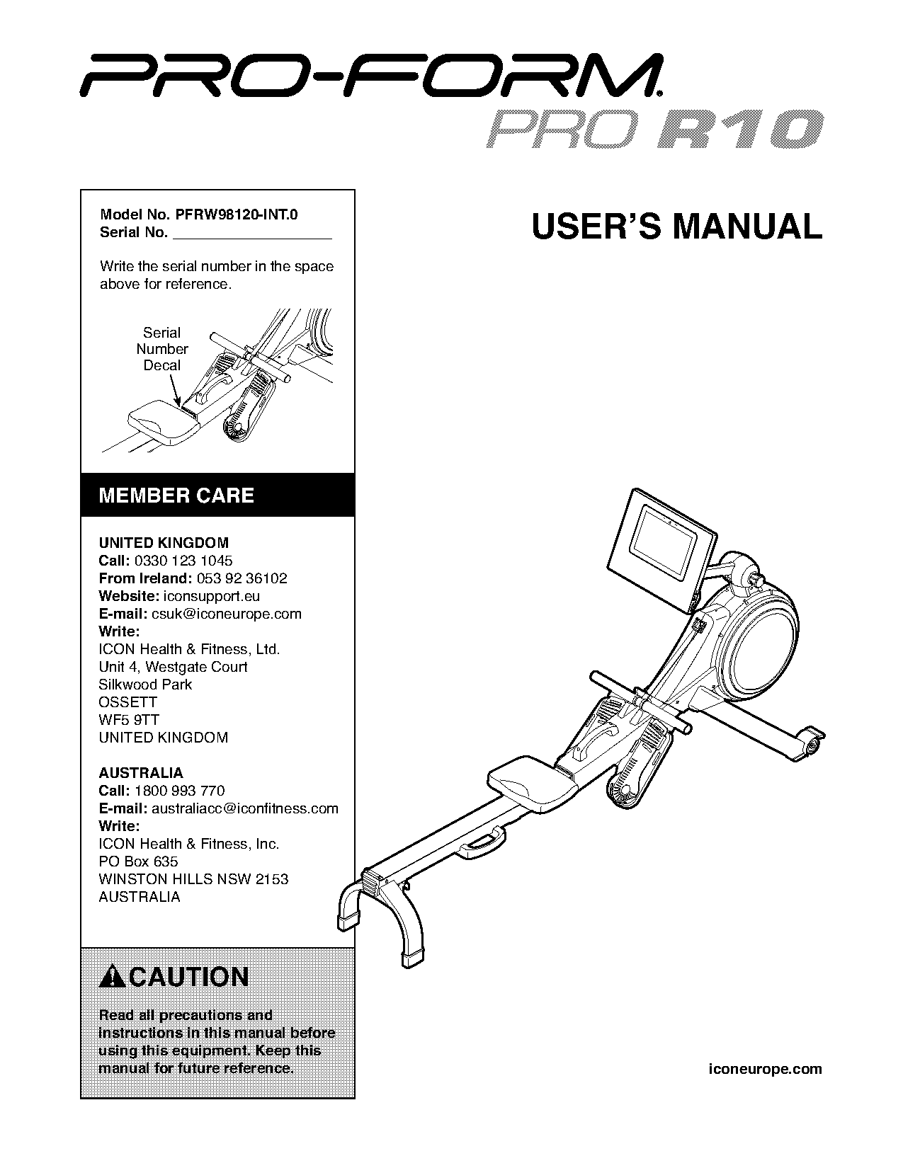 pro fitness rower instructions