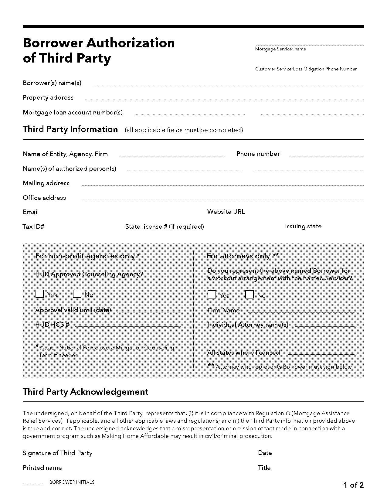 third party authorization form freedom mortgage