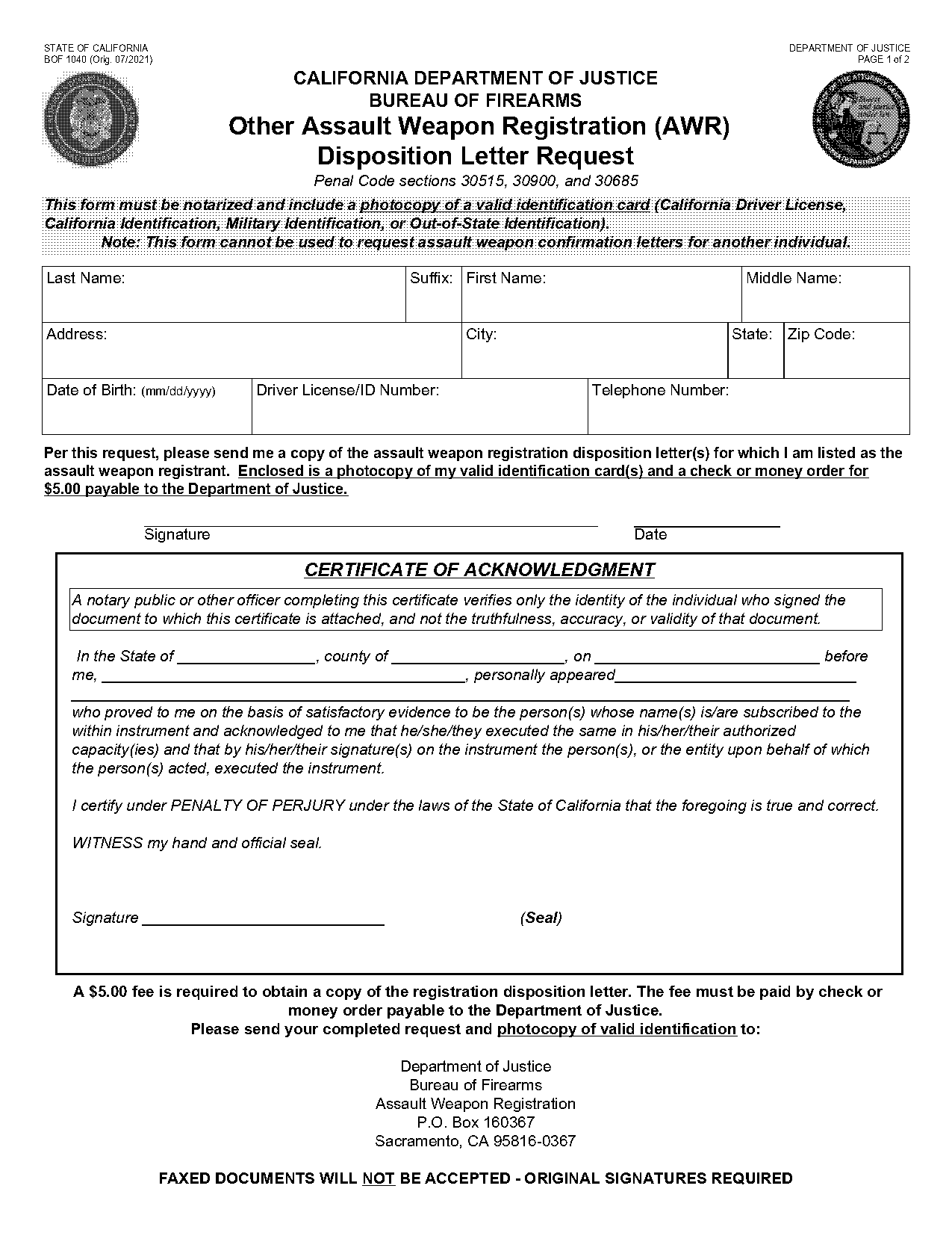 california notary valid identification