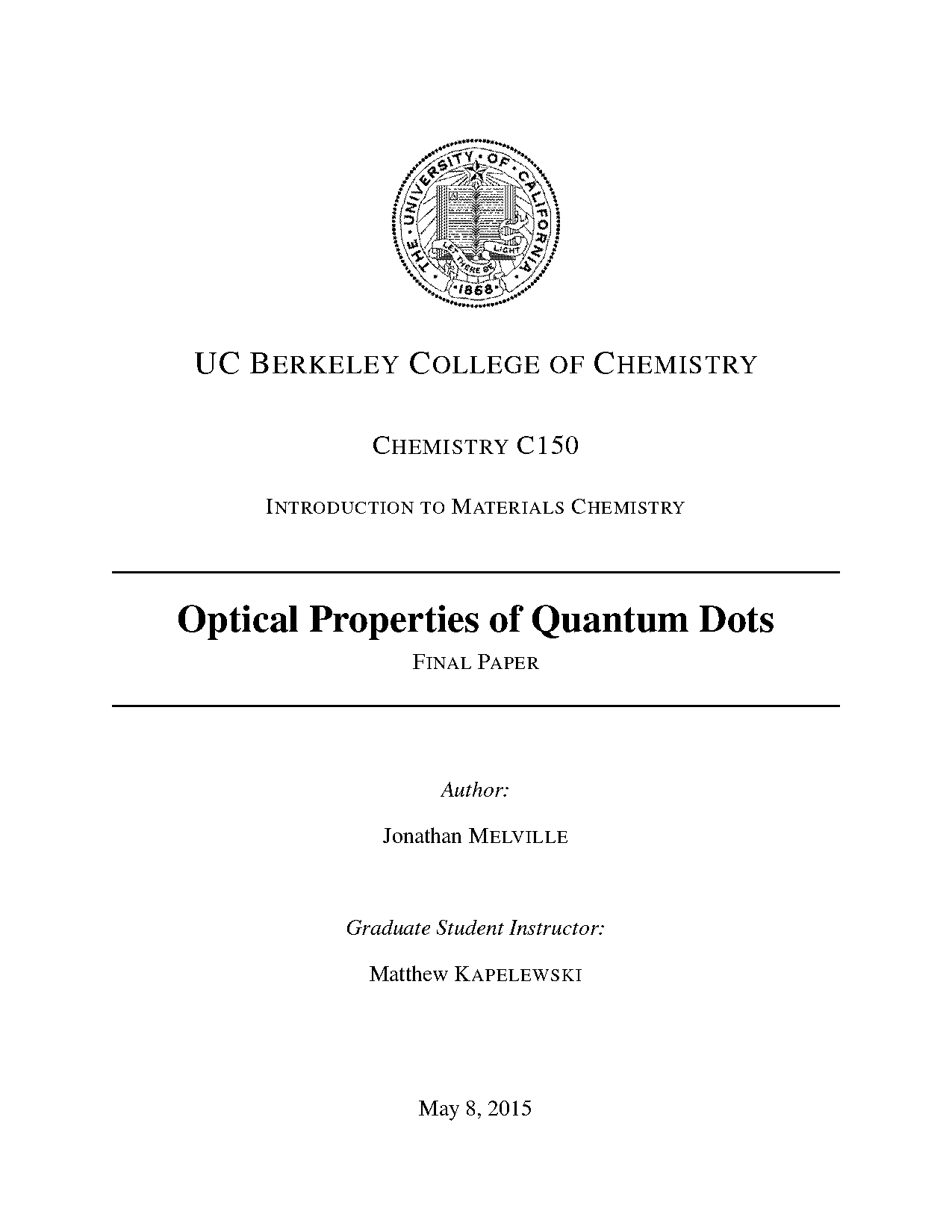 physical properties of quantum dots