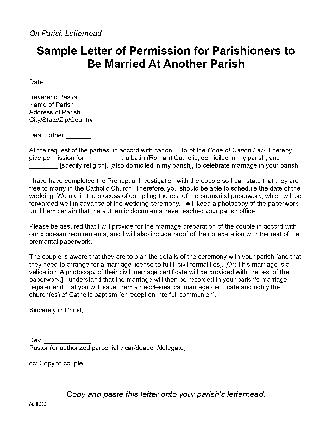 marriage consent letter format