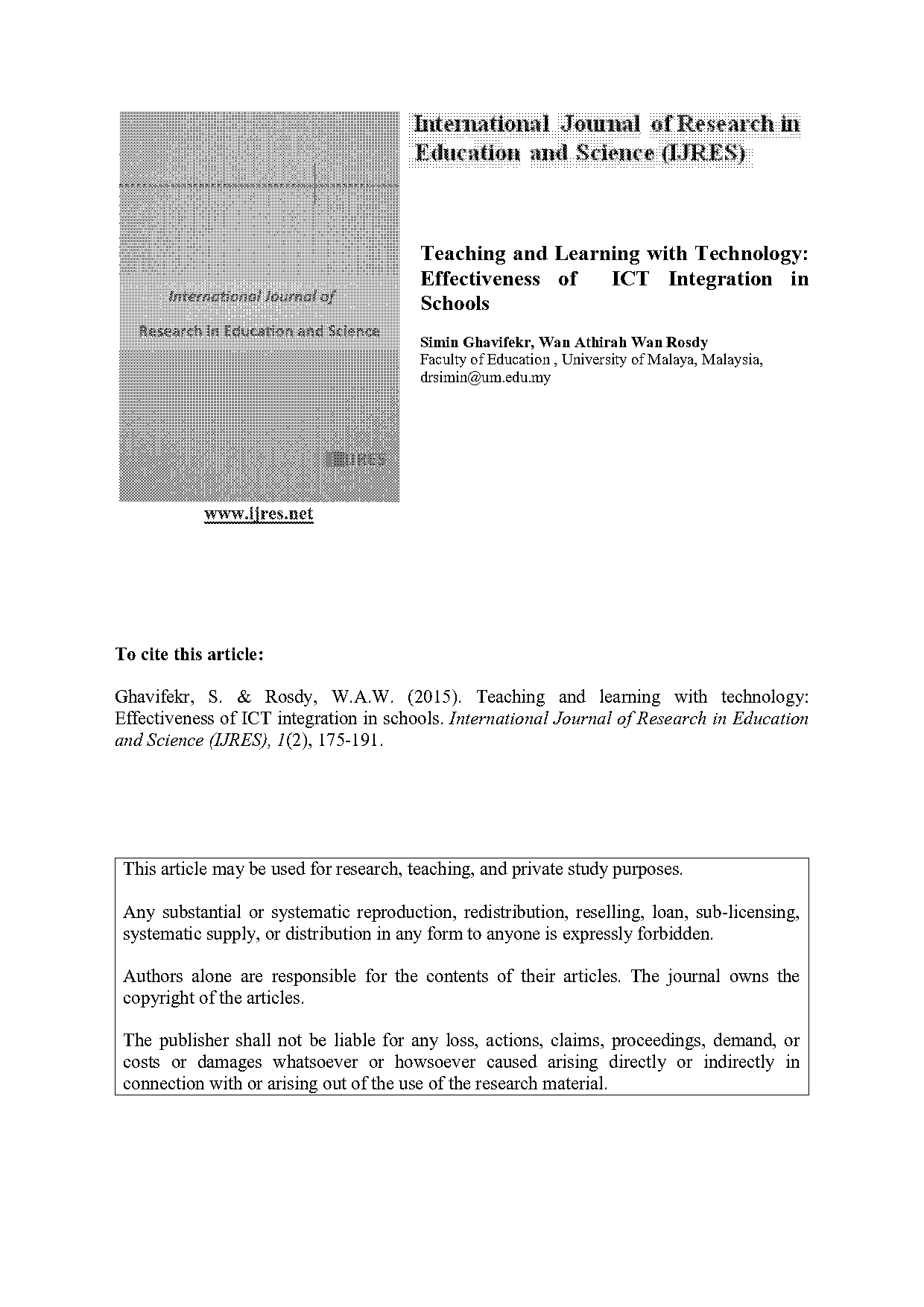 current research on the use of technology for quality instruction